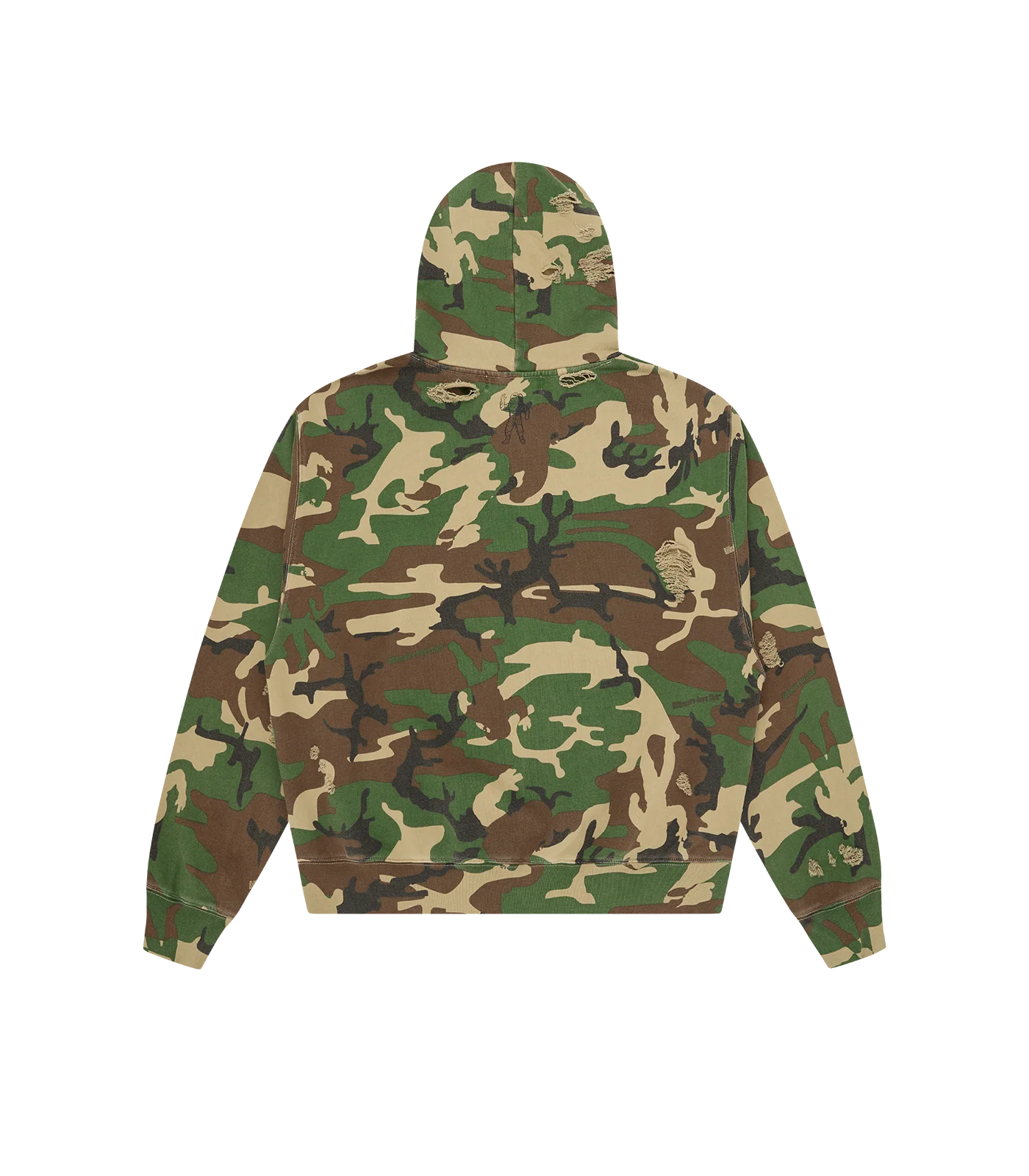 DISTRESSED CAMO OVERSIZED POPOVER HOOD - CAMO - Image 3
