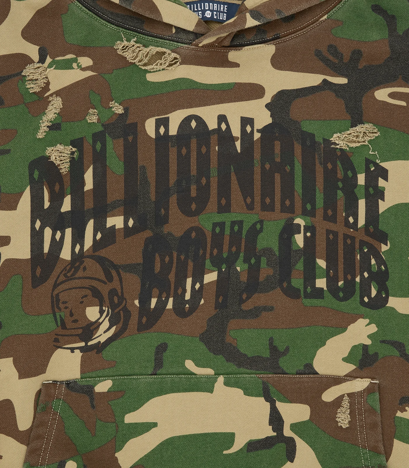 DISTRESSED CAMO OVERSIZED POPOVER HOOD - CAMO - Image 4