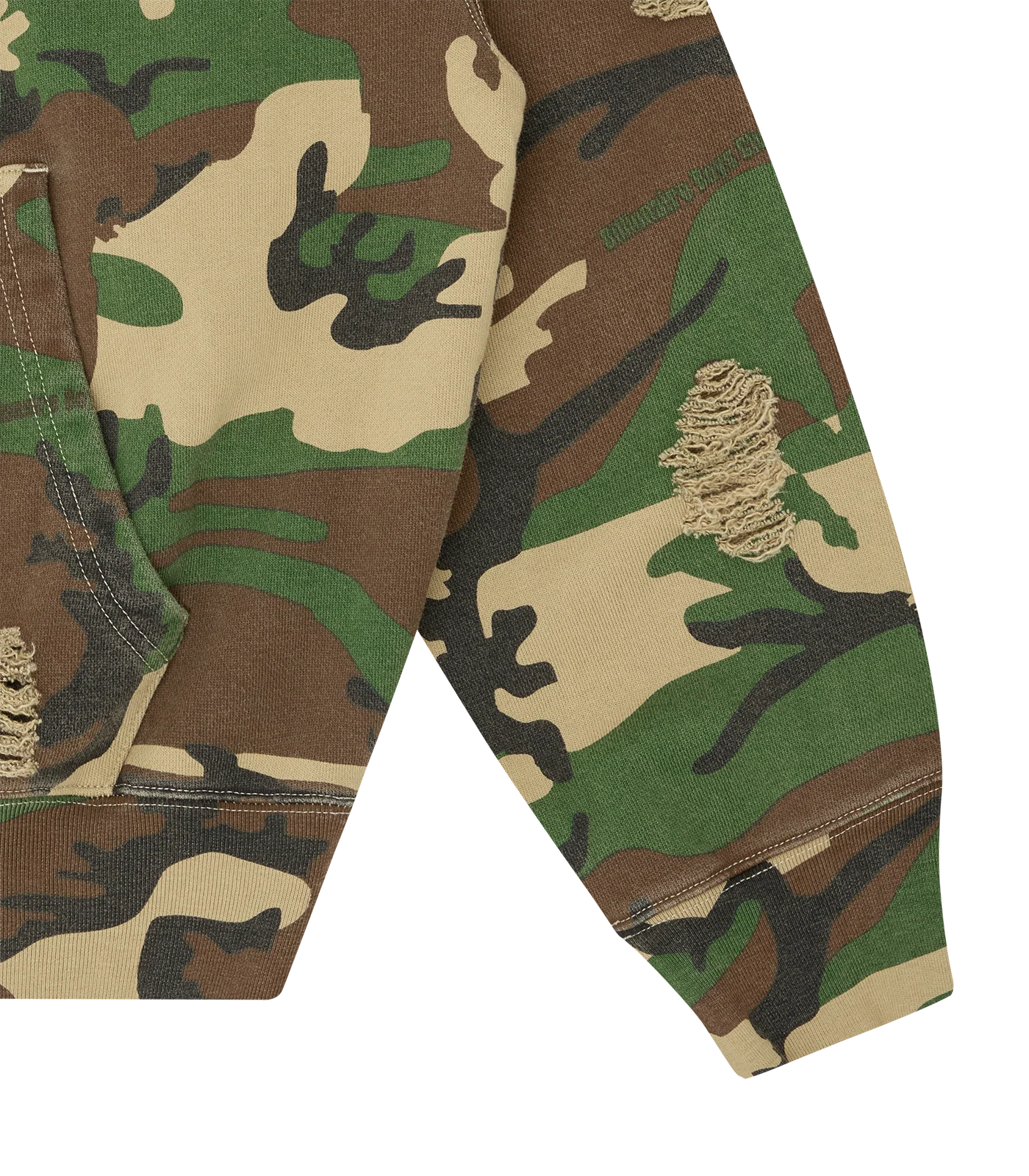 DISTRESSED CAMO OVERSIZED POPOVER HOOD - CAMO - Image 5