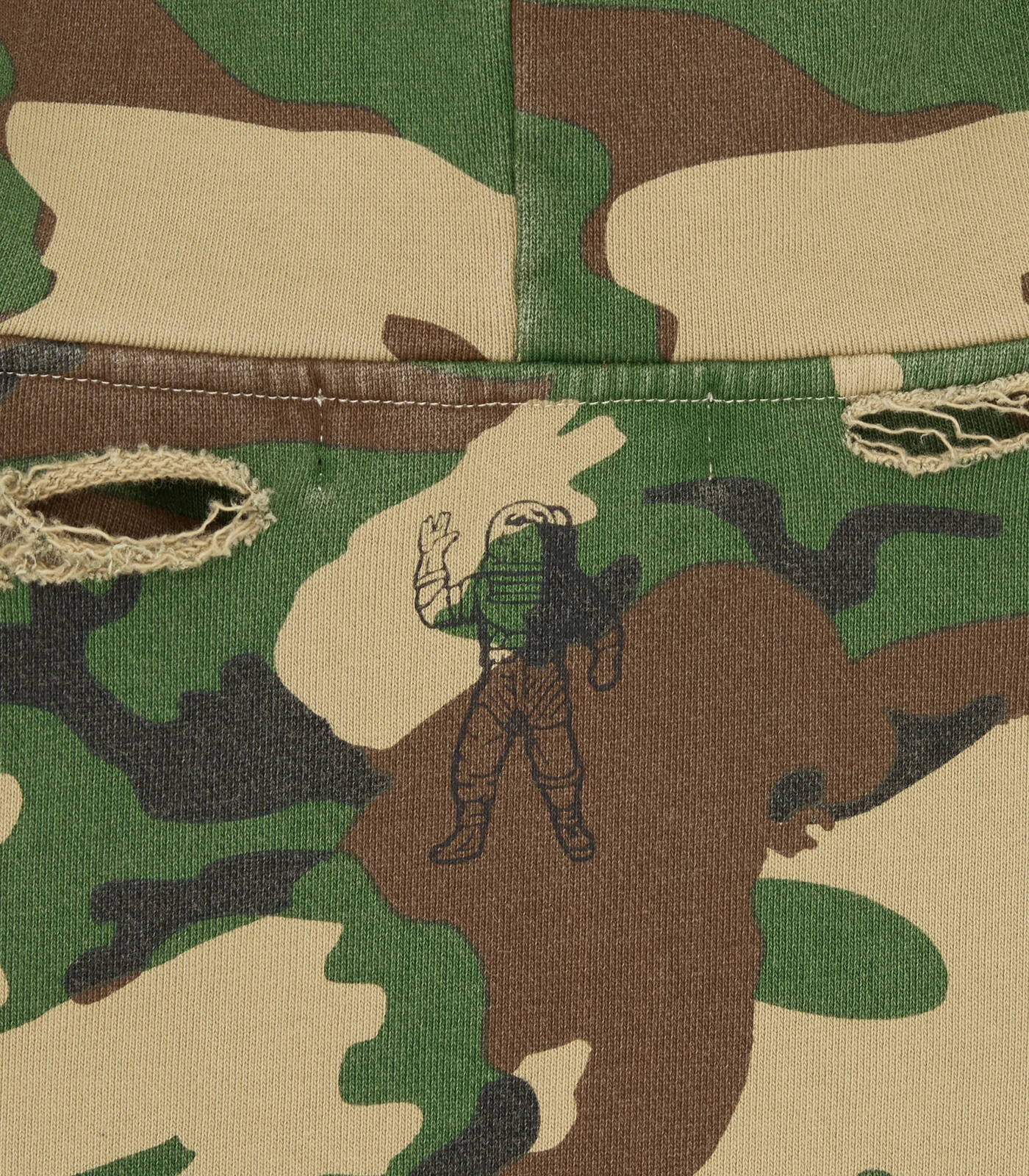 DISTRESSED CAMO OVERSIZED POPOVER HOOD - CAMO - Image 6