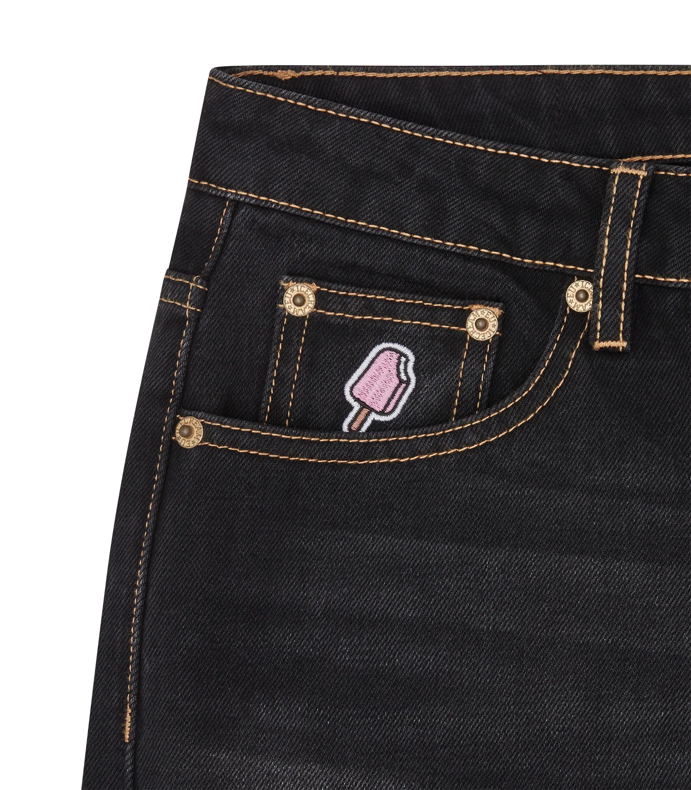 DRIPPY DENIM PANTS - WASHED BLACK - Image 3