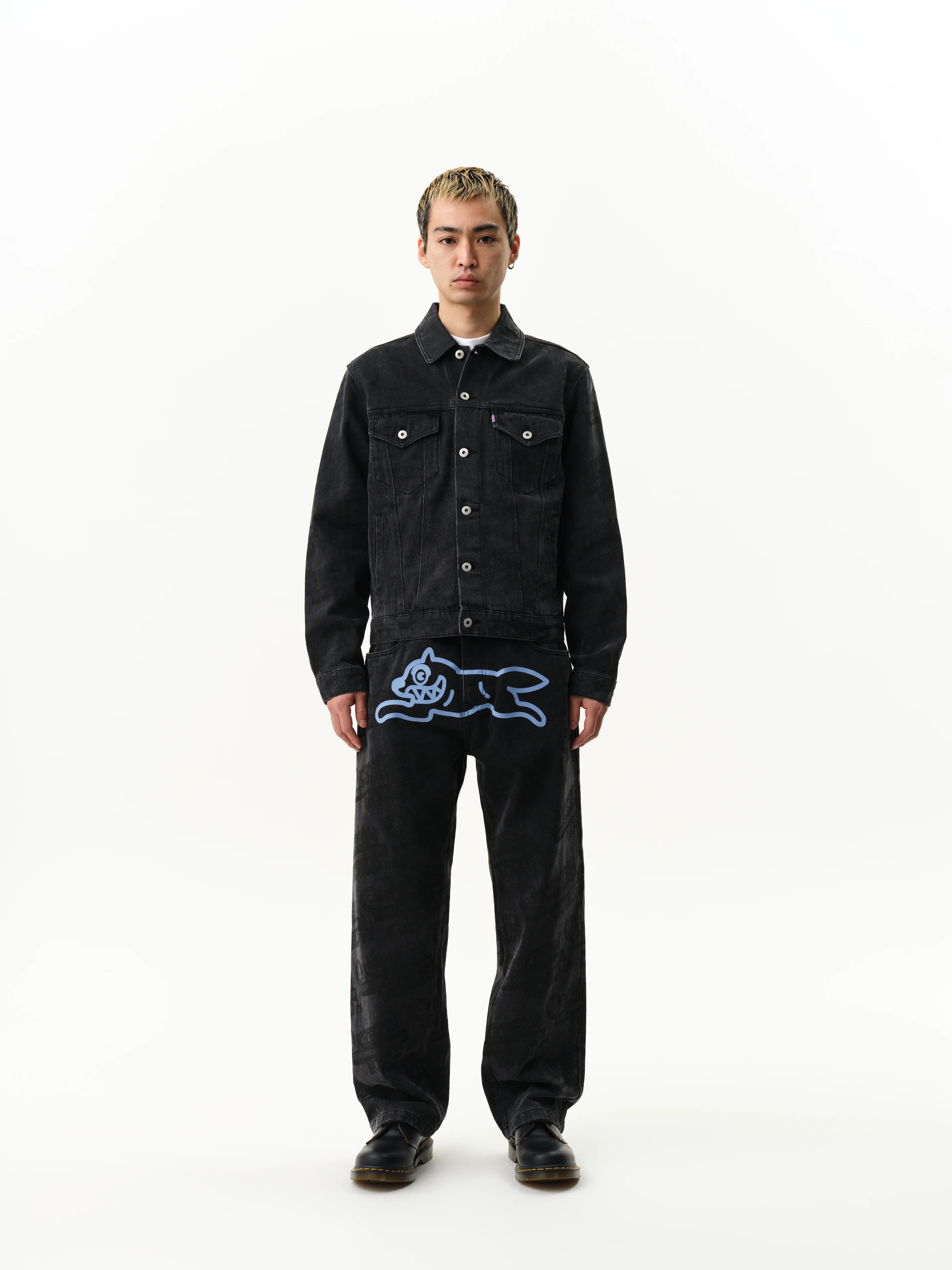 EVERY FLAVOUR DOUBLE SCOOP DENIM PANTS - WASHED BLACK - Image 3