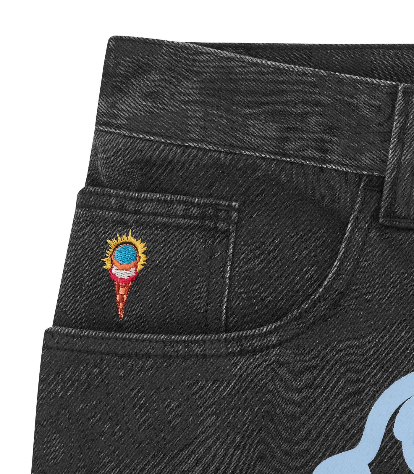 EVERY FLAVOUR DOUBLE SCOOP DENIM PANTS - WASHED BLACK - Image 5