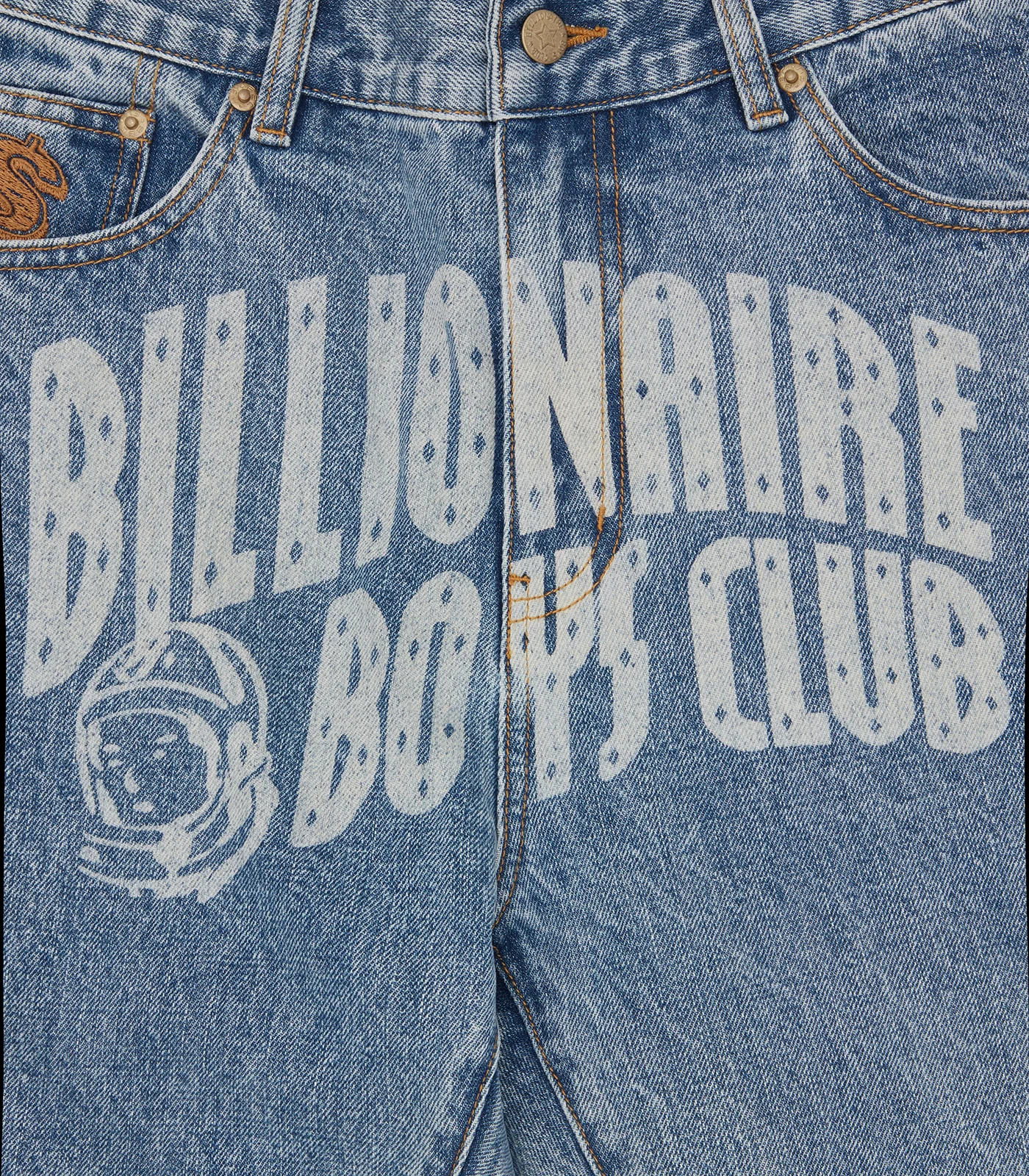 FADED ARCH LOGO DENIM PANTS - LIGHT WASH BLUE - Image 3