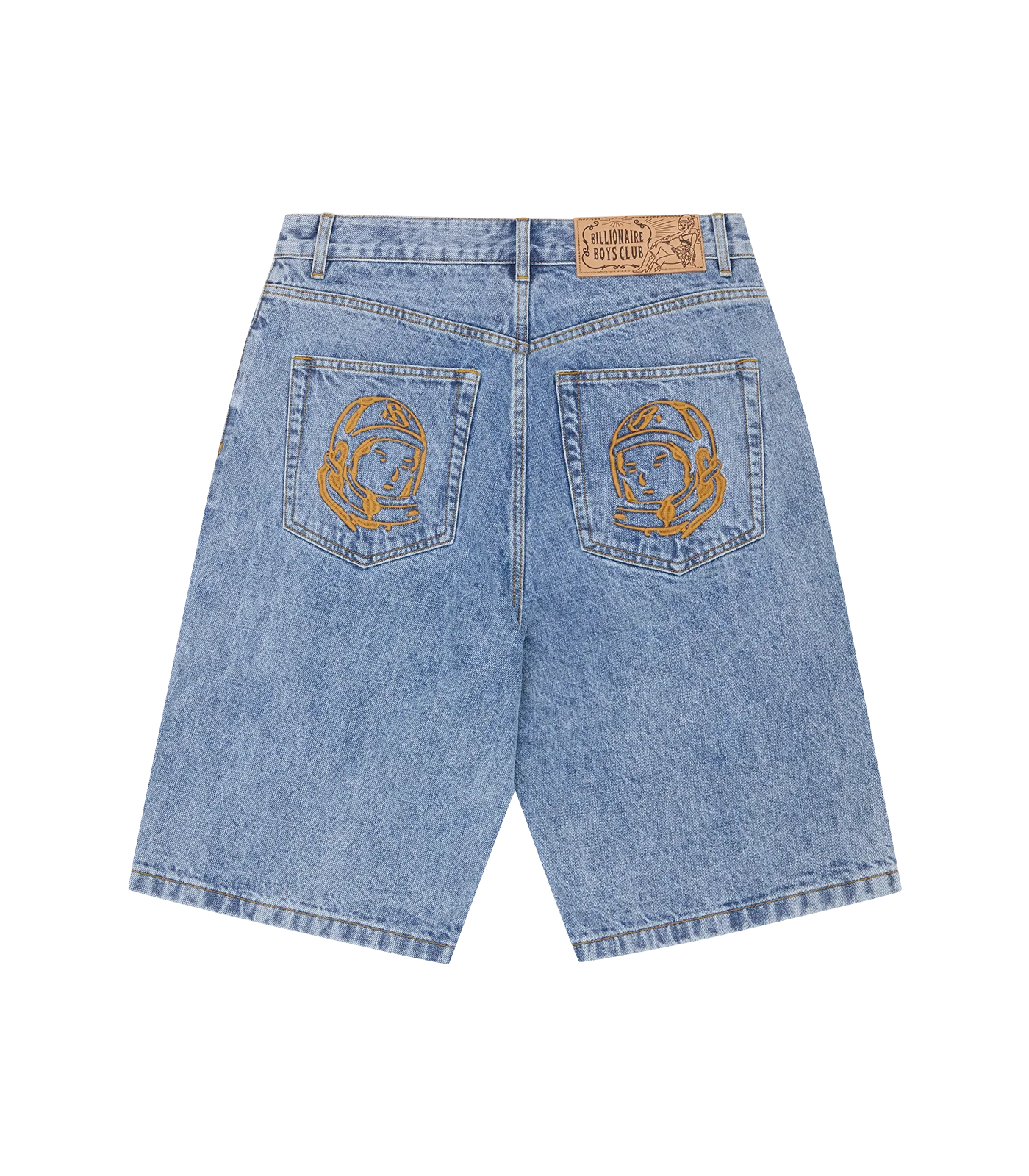 FADED ARCH LOGO DENIM SHORTS - LIGHT WASH BLUE - Image 4