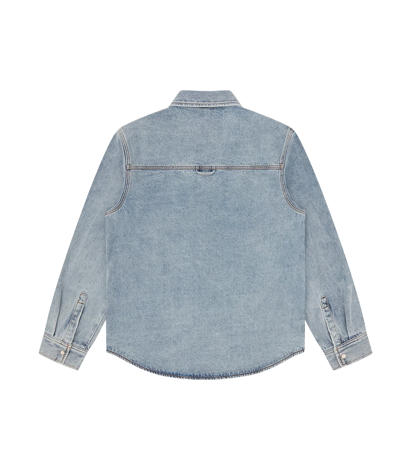 FADED ARCH LOGO L/S DENIM SHIRT - LIGHT WASH BLUE - Image 2