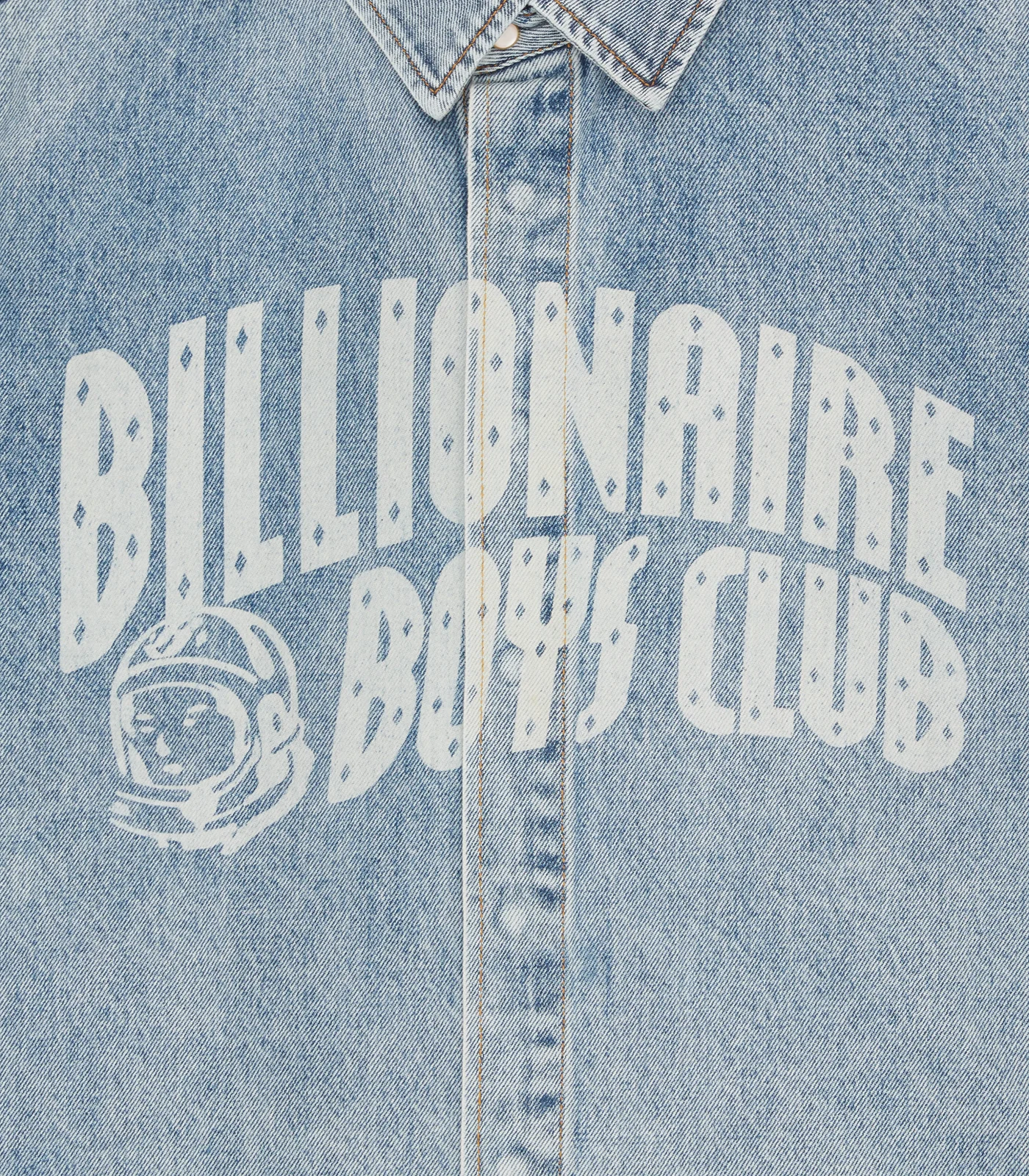 FADED ARCH LOGO L/S DENIM SHIRT - LIGHT WASH BLUE - Image 3