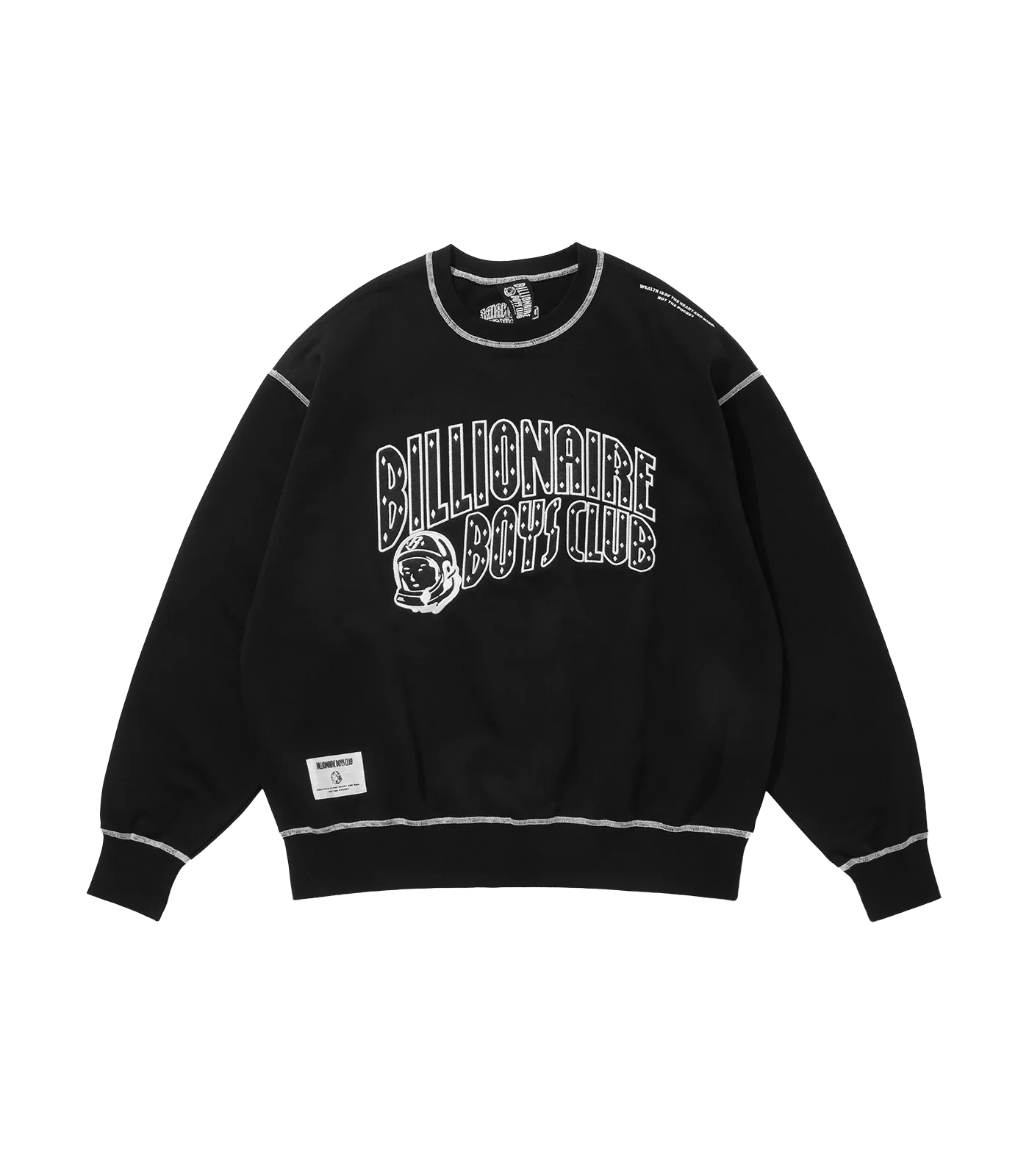 EMBROIDERED ARCH LOGO SWEATSHIRT - BLACK