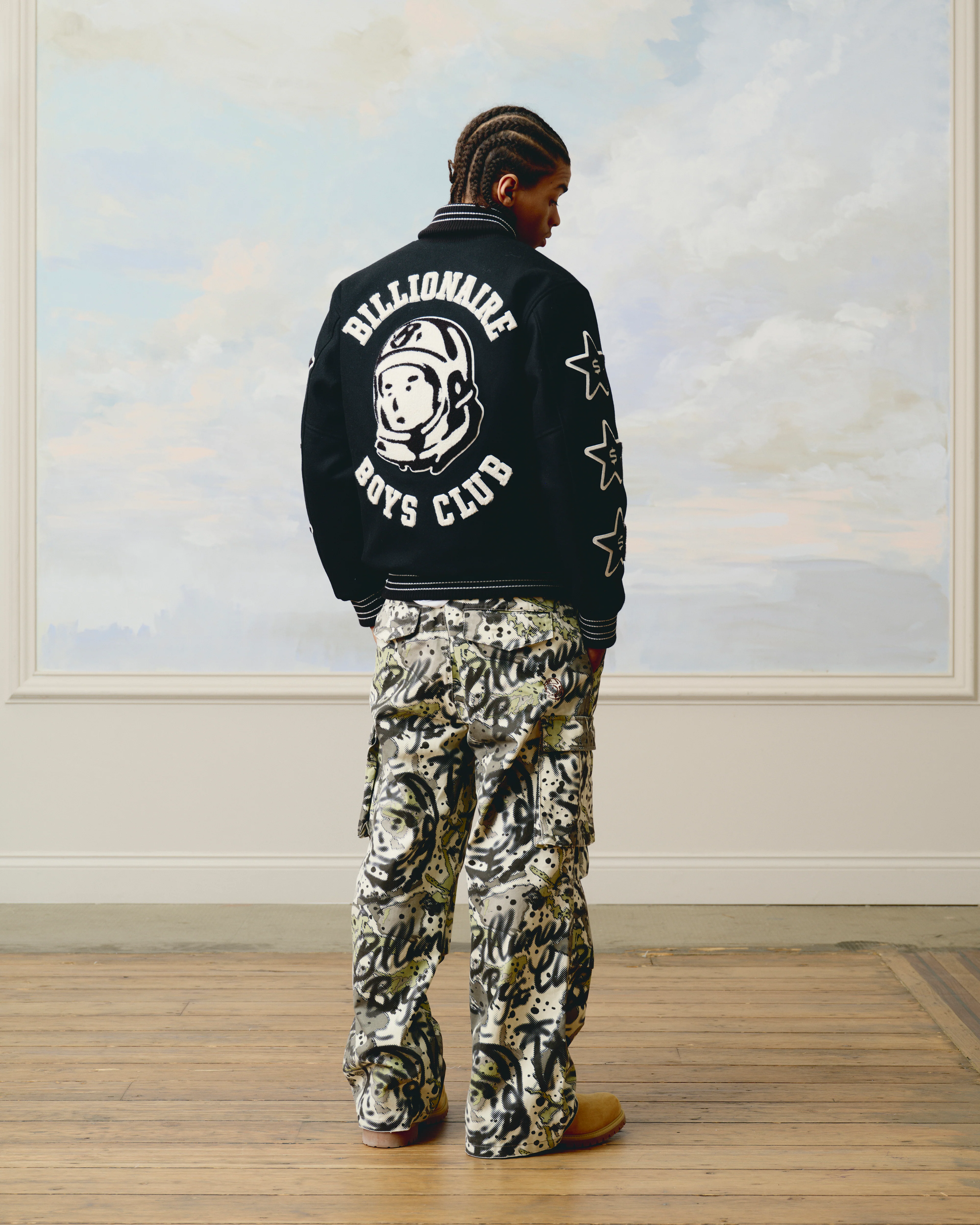 FLYING B VARSITY JACKET - BLACK - Image 3