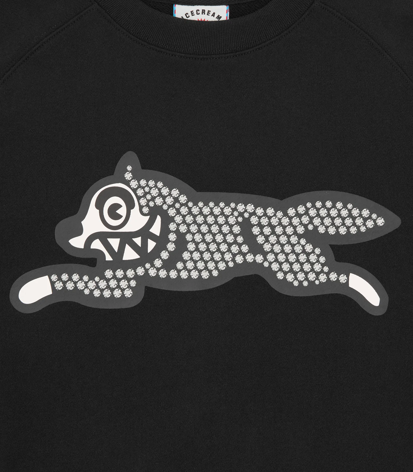 GLITTER RUNNING DOG CREWNECK - BLACK - Image 3