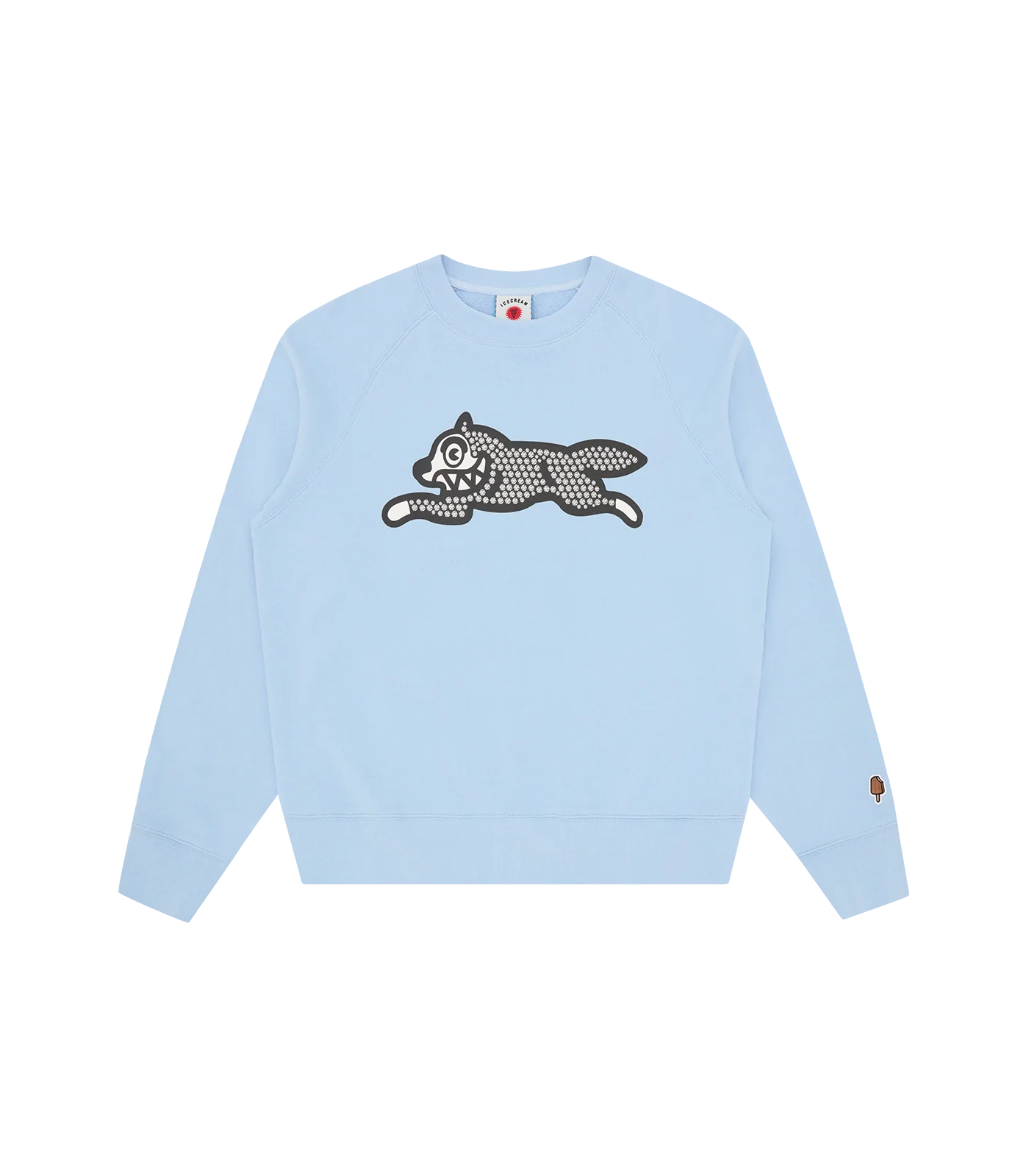 GLITTER RUNNING DOG CREWNECK - BLUE