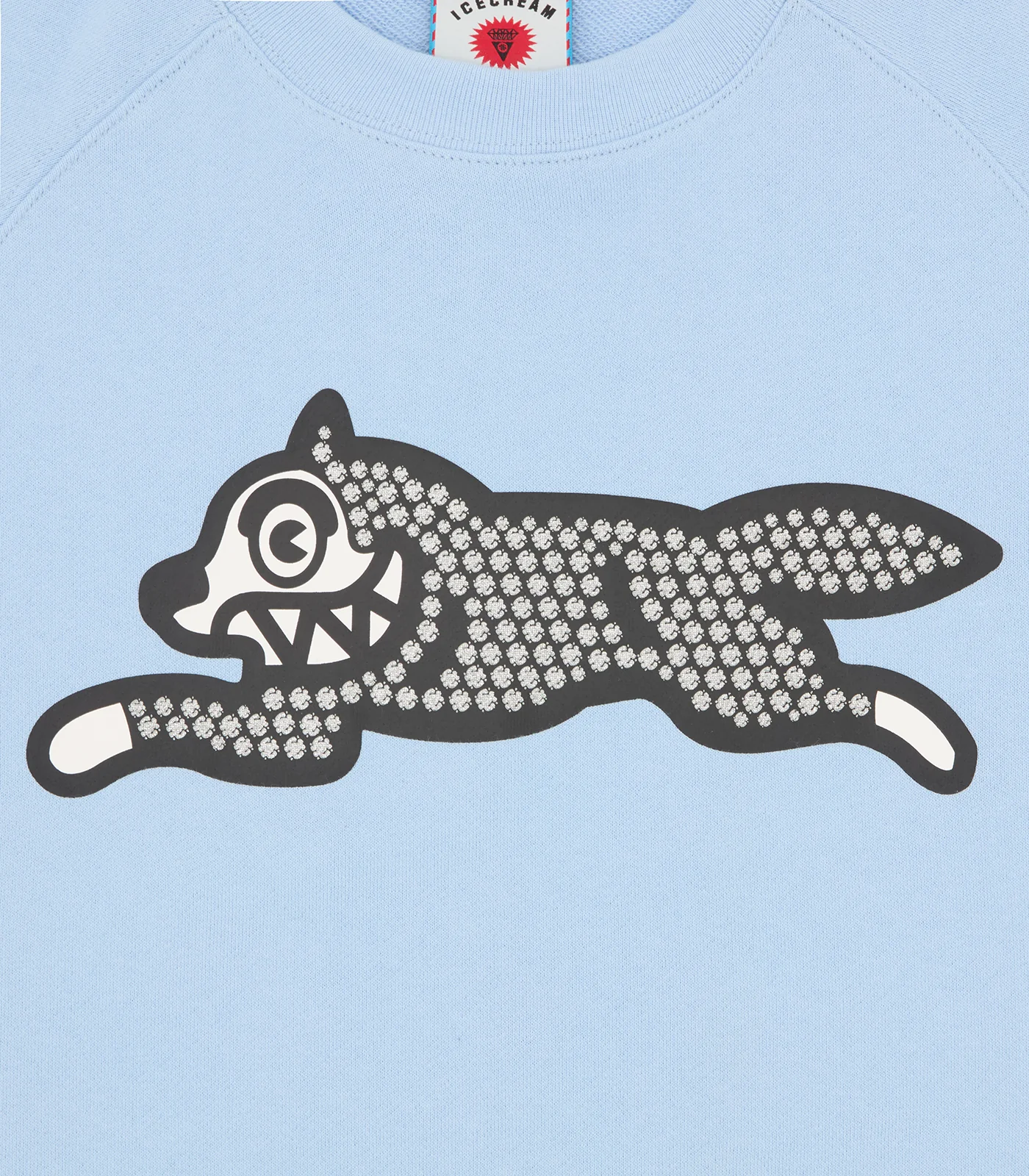 GLITTER RUNNING DOG CREWNECK - BLUE - Image 4