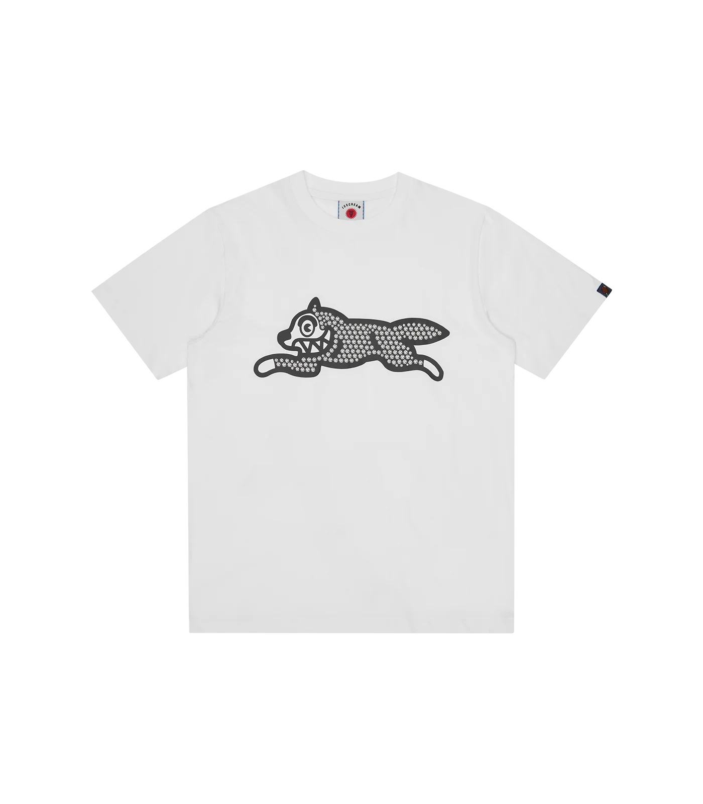 GLITTER RUNNING DOG T-SHIRT - WHITE