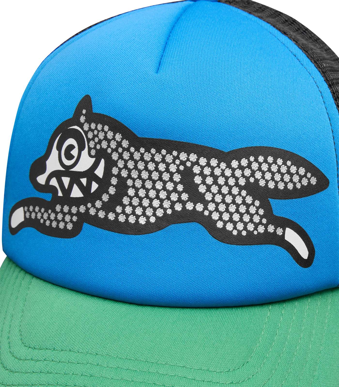 GLITTER RUNNING DOG TRUCKER CAP - BLUE/GREEN - Image 3