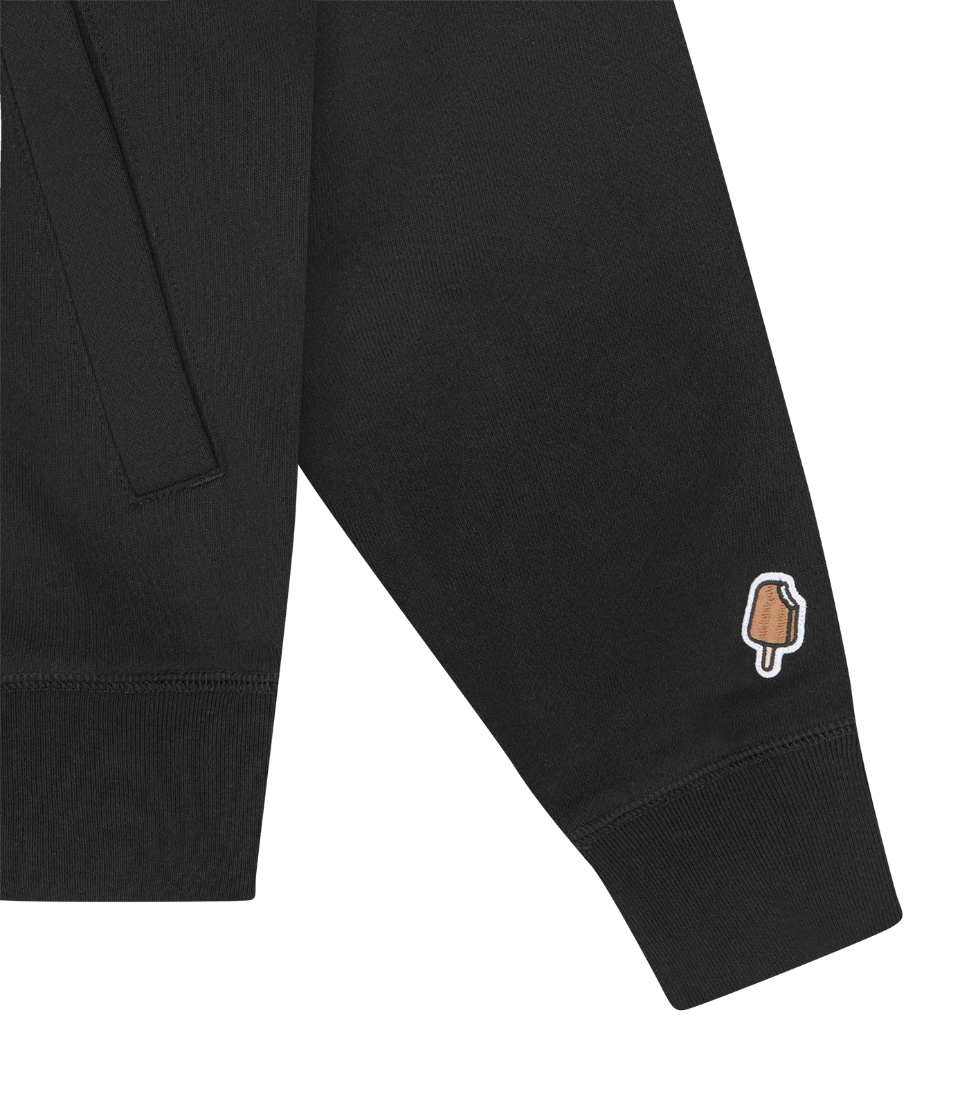 GLITTER RUNNING DOG ZIP THROUGH HOOD - BLACK - Image 6