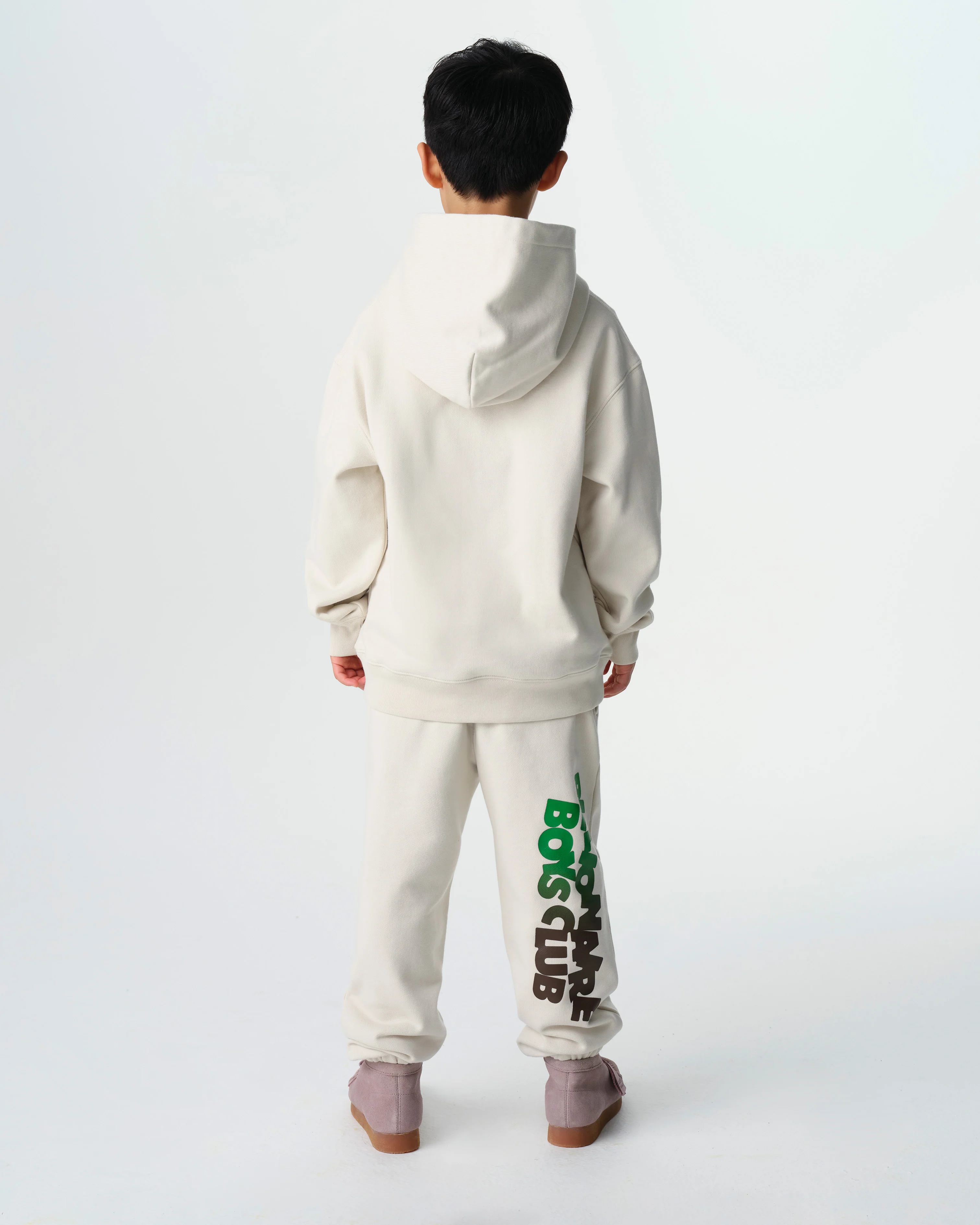 KIDS GRADIENT ARCH LOGO POPOVER HOOD - ECRU - Image 4