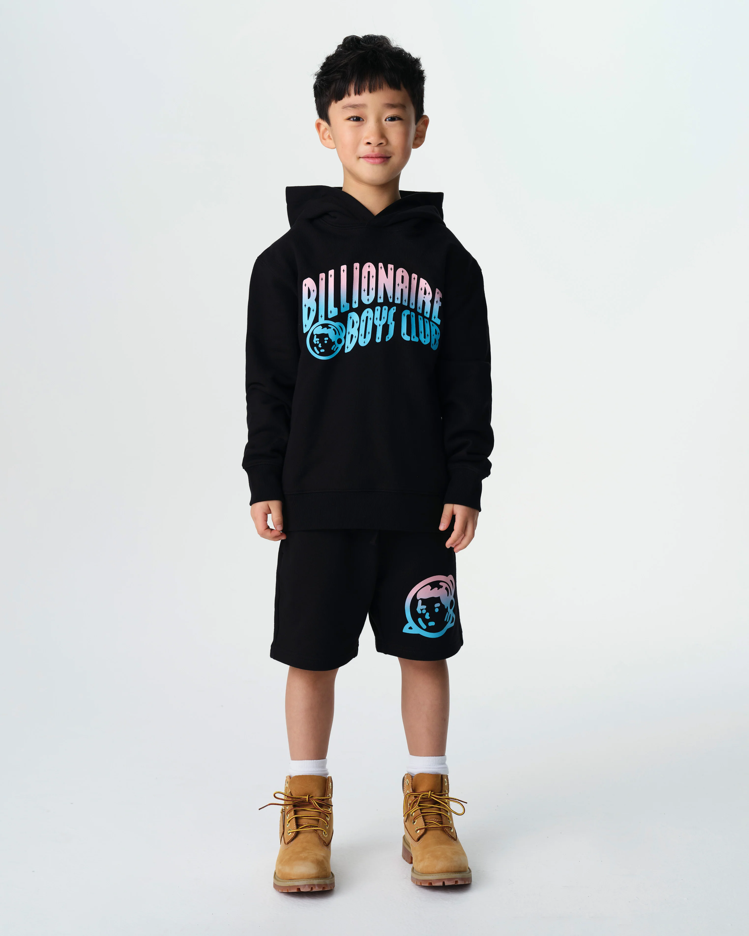 KIDS GRADIENT LOGO SHORTS - BLACK - Image 3