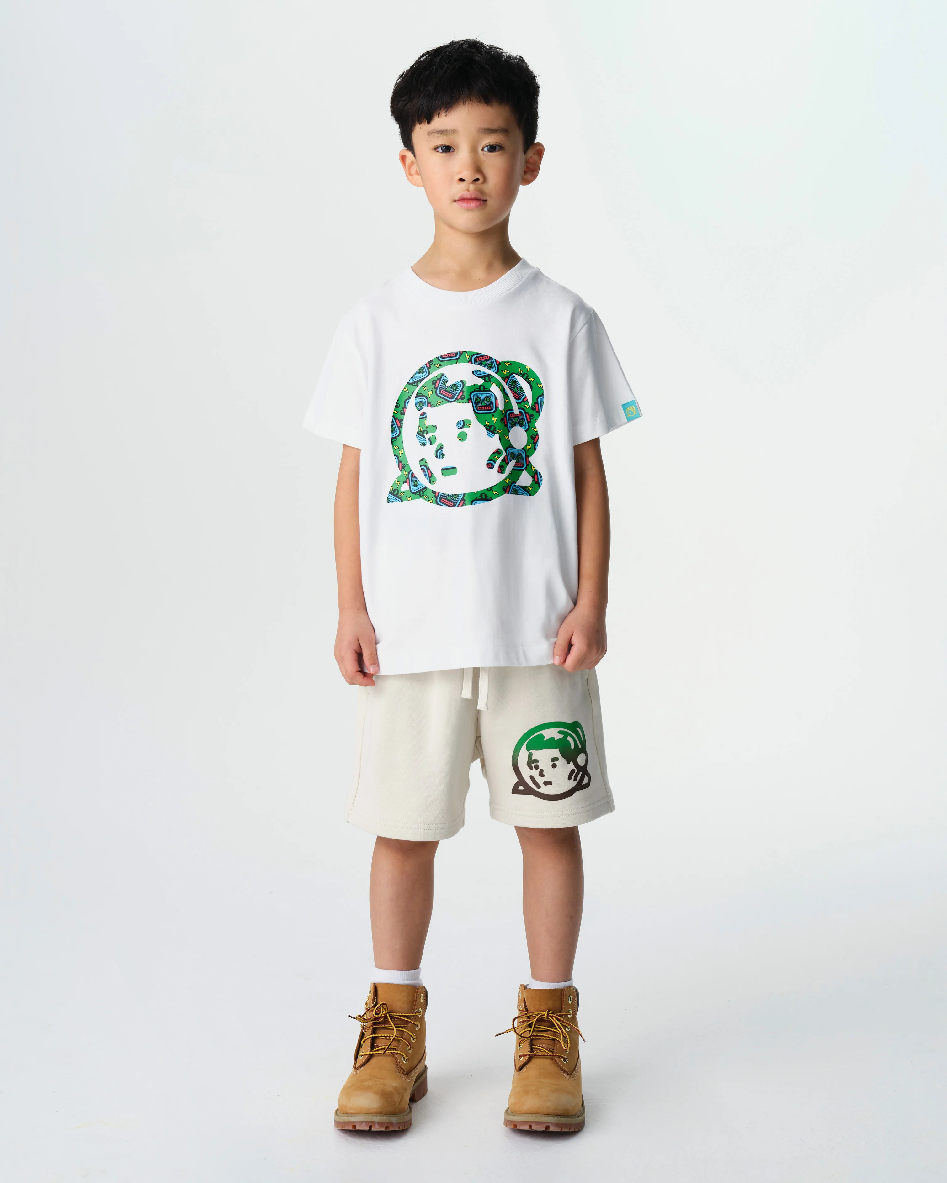 KIDS GRADIENT LOGO SHORTS - ECRU - Image 3