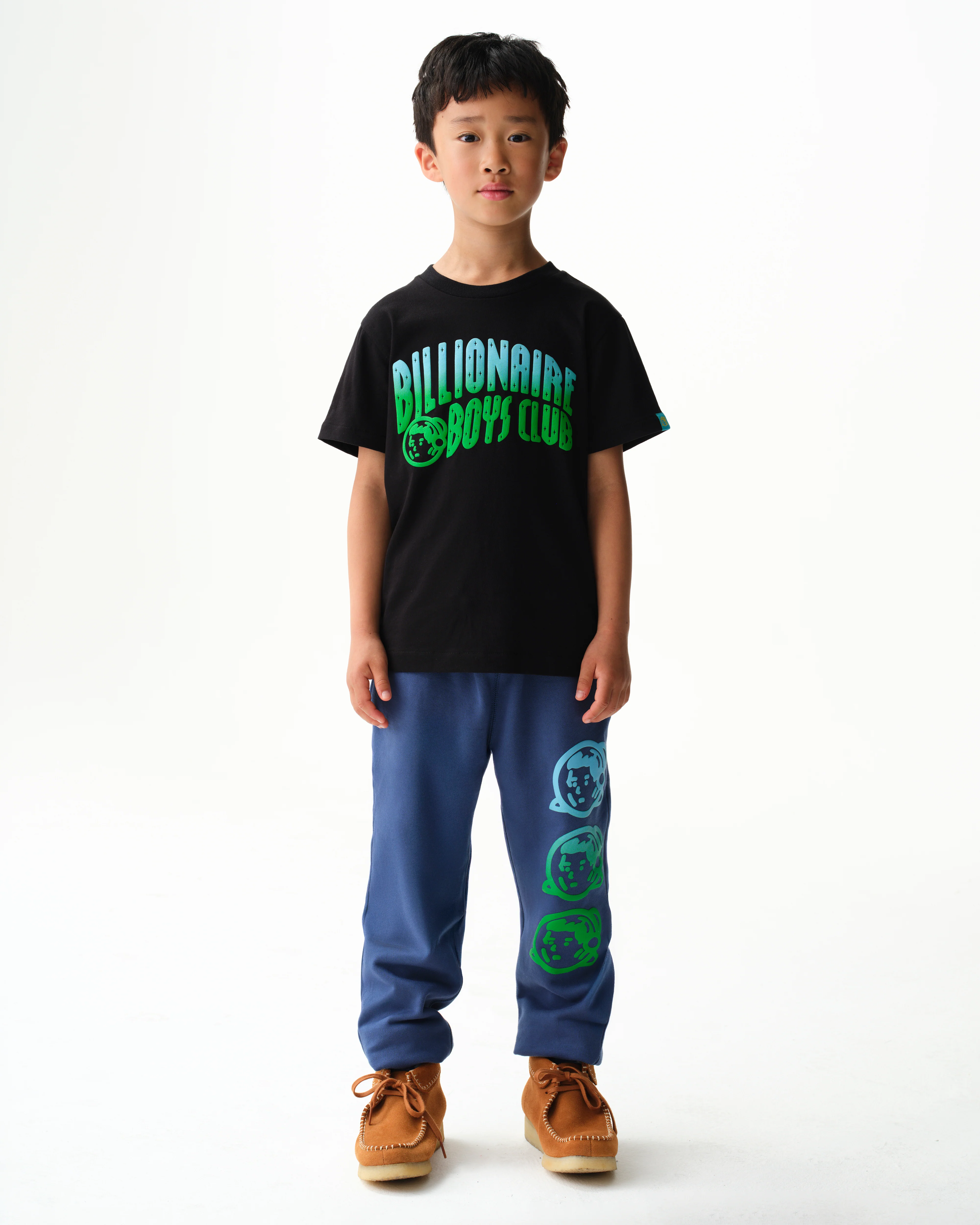 KIDS GRADIENT PUFF PRINT ARCH LOGO T-SHIRT - BLACK - Image 3