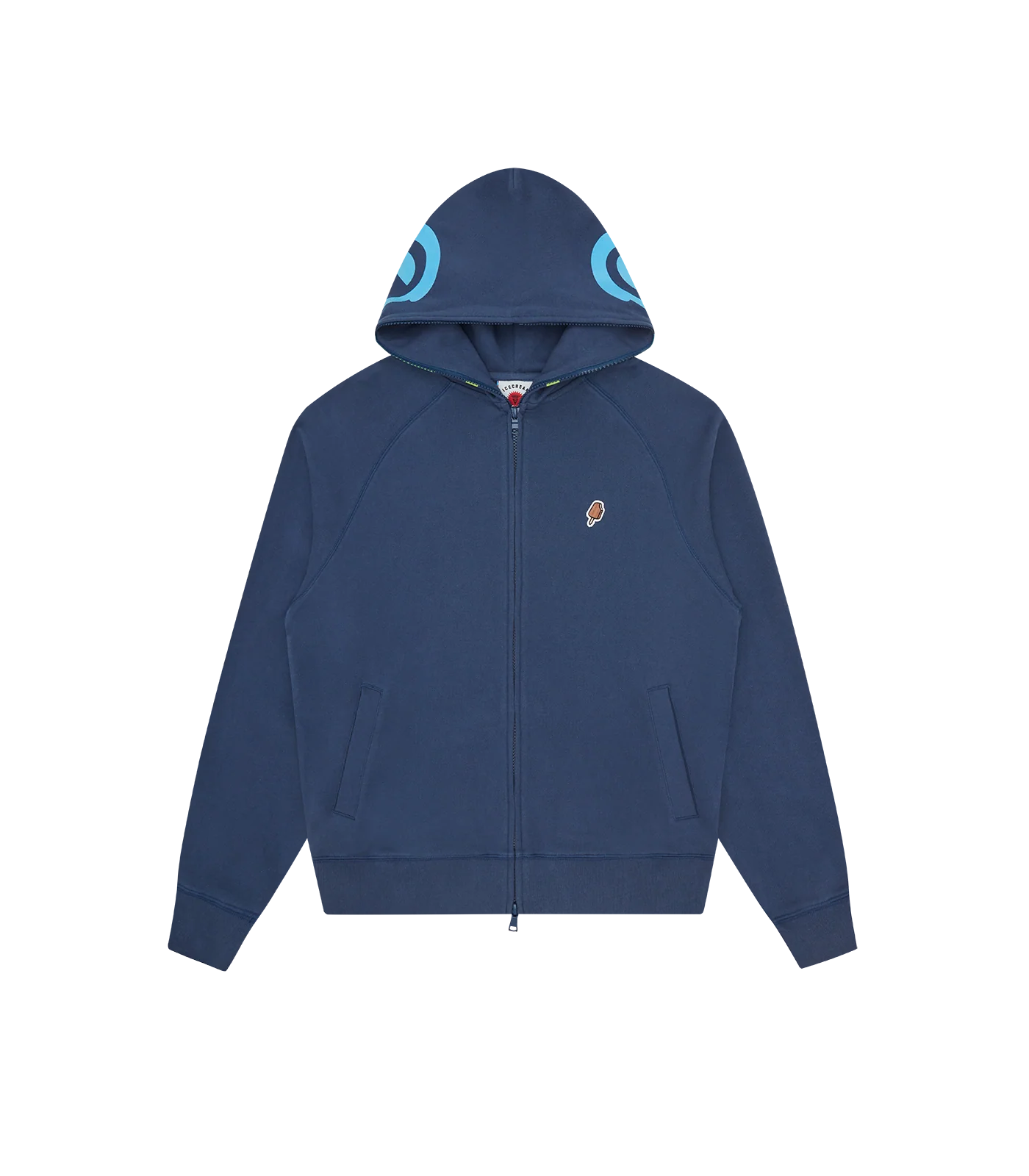 GRADIENT SMILEY ZIP THROUGH HOOD - NAVY