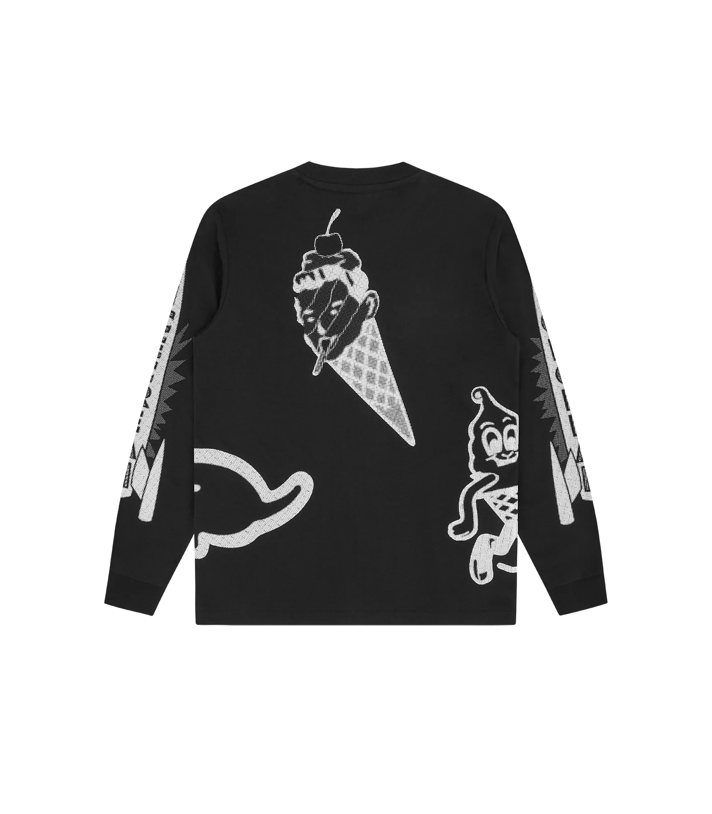 HALFTONE MULTI LOGO L/S T-SHIRT - BLACK - Image 3