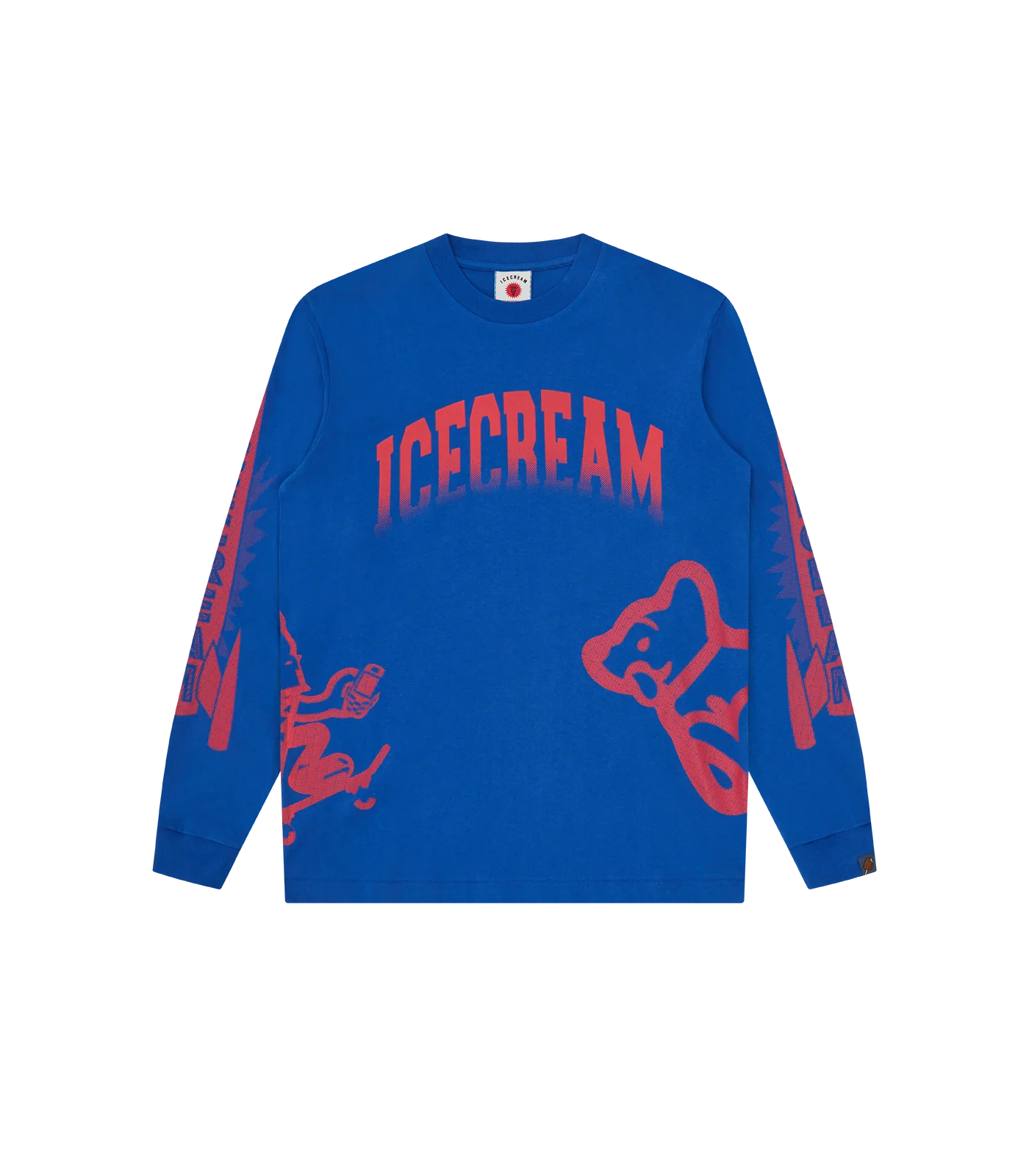 HALFTONE MULTI LOGO L/S T-SHIRT - BLUE