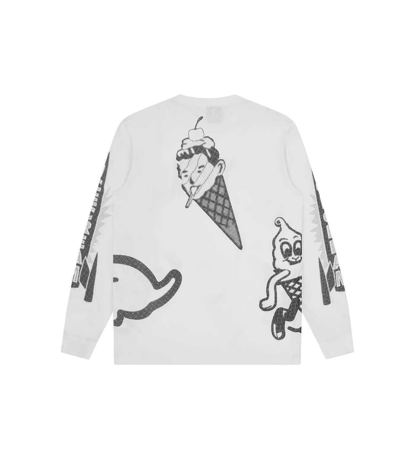 HALFTONE MULTI LOGO L/S T-SHIRT - WHITE - Image 2