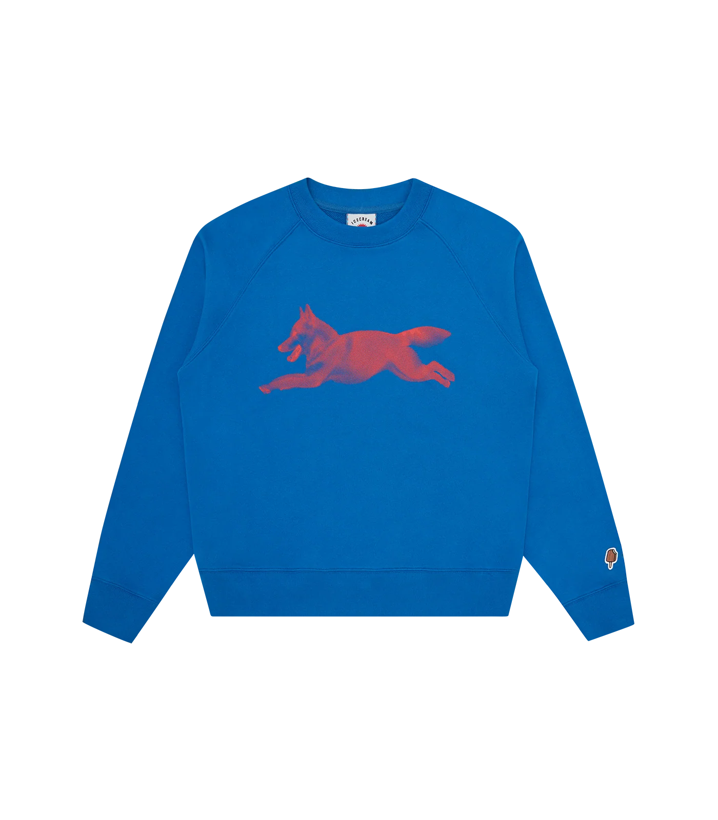 HALFTONE RUNNING DOG CREWNECK - BLUE