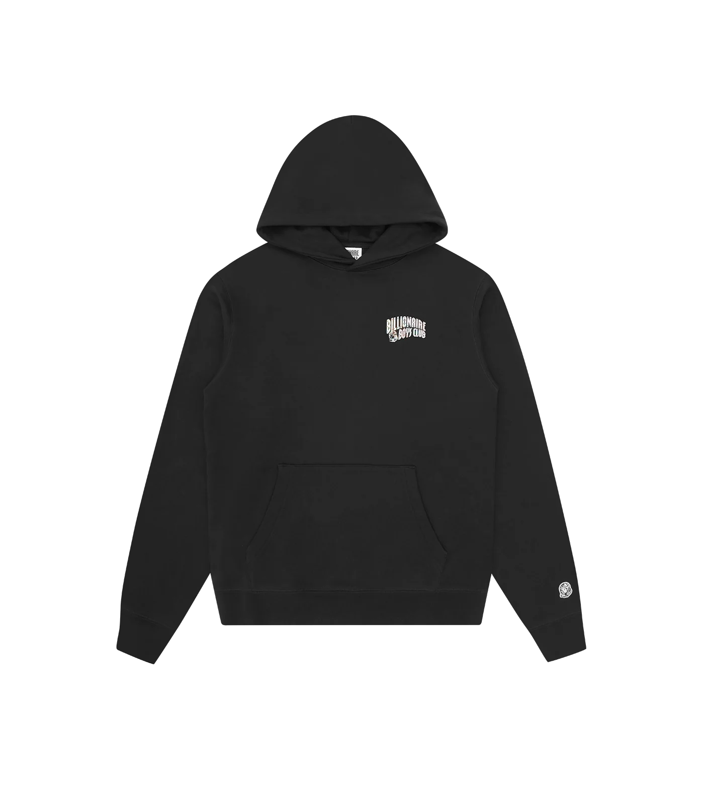 HOLOGRAPHIC SMALL ARCH LOGO POPOVER HOOD - BLACK