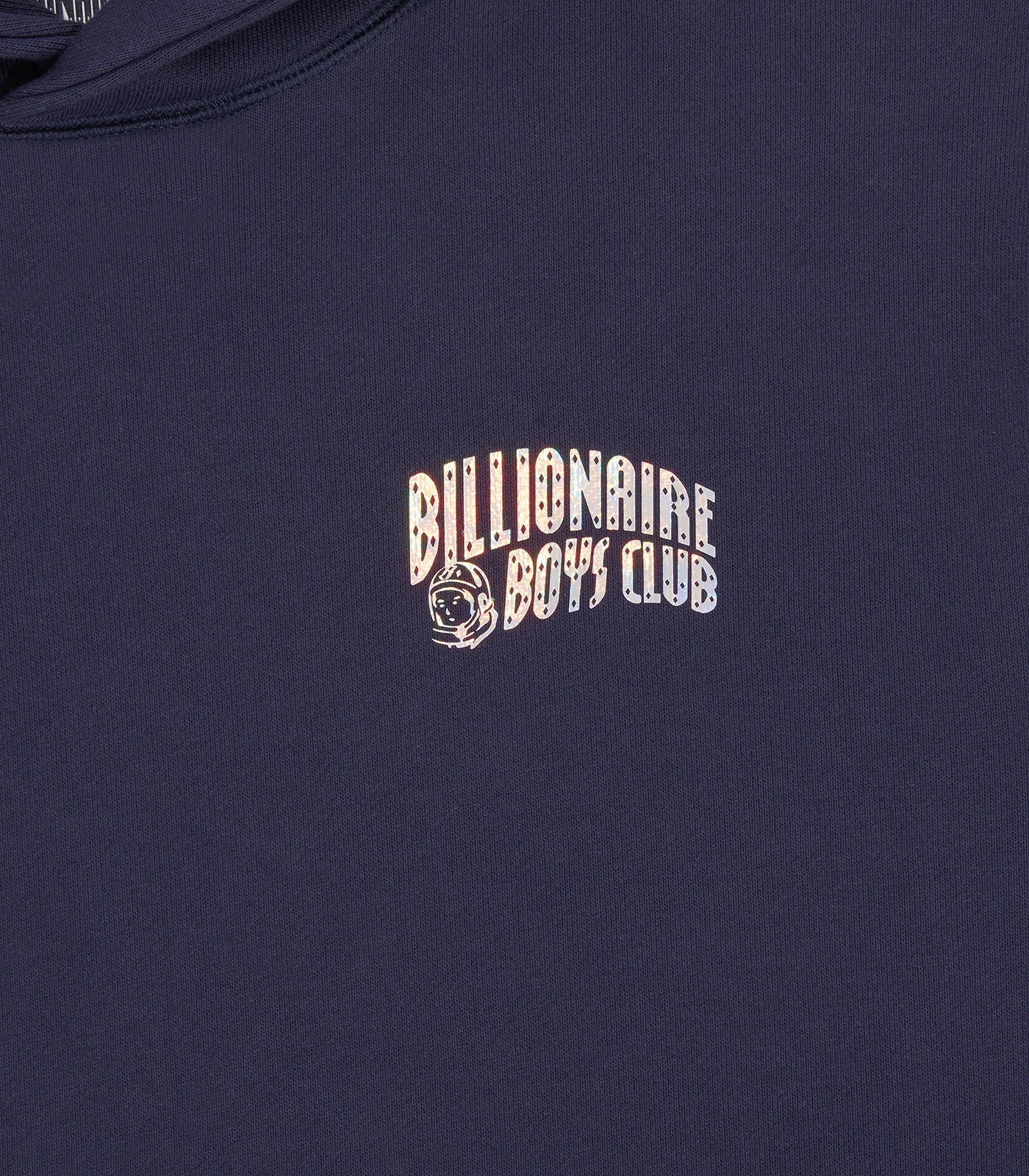 HOLOGRAPHIC SMALL ARCH LOGO POPOVER HOOD - NAVY - Image 3