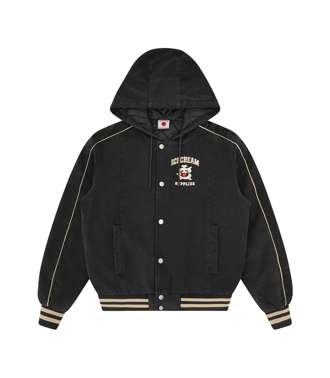 HOODED WORK JACKET - WASHED BLACK