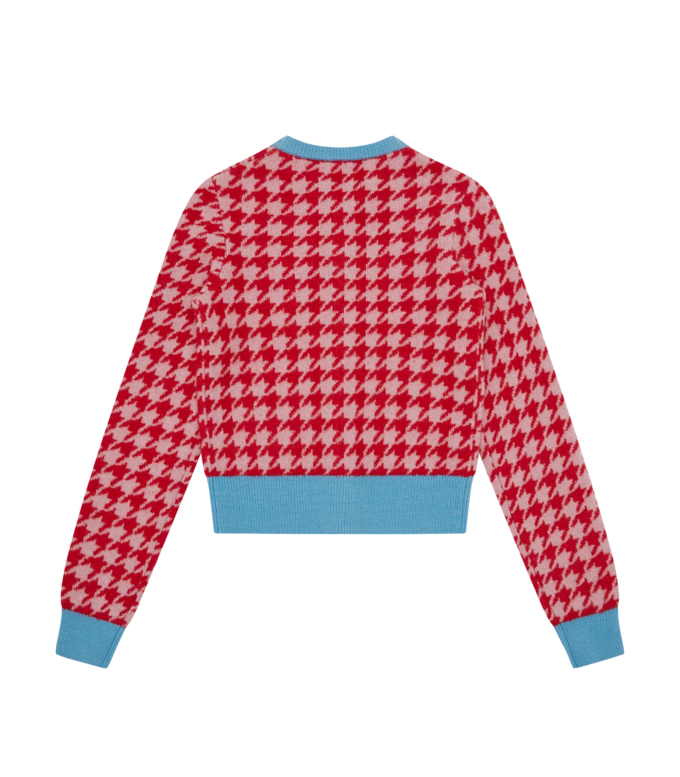HOUNDSTOOTH KNIT CARDIGAN - PINK - Image 2