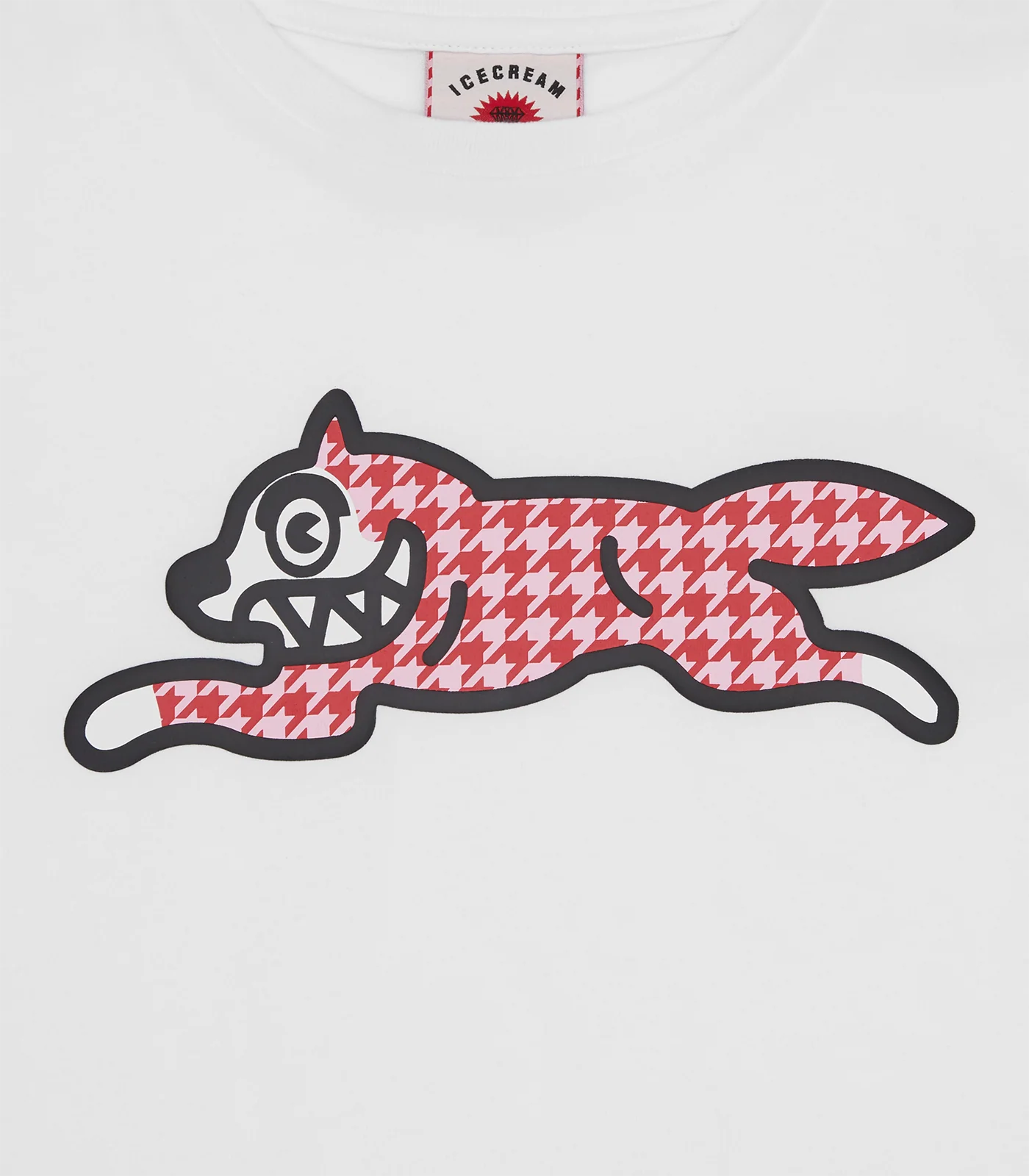 HOUNDSTOOTH RUNNING DOG BABY TEE - WHITE - Image 4