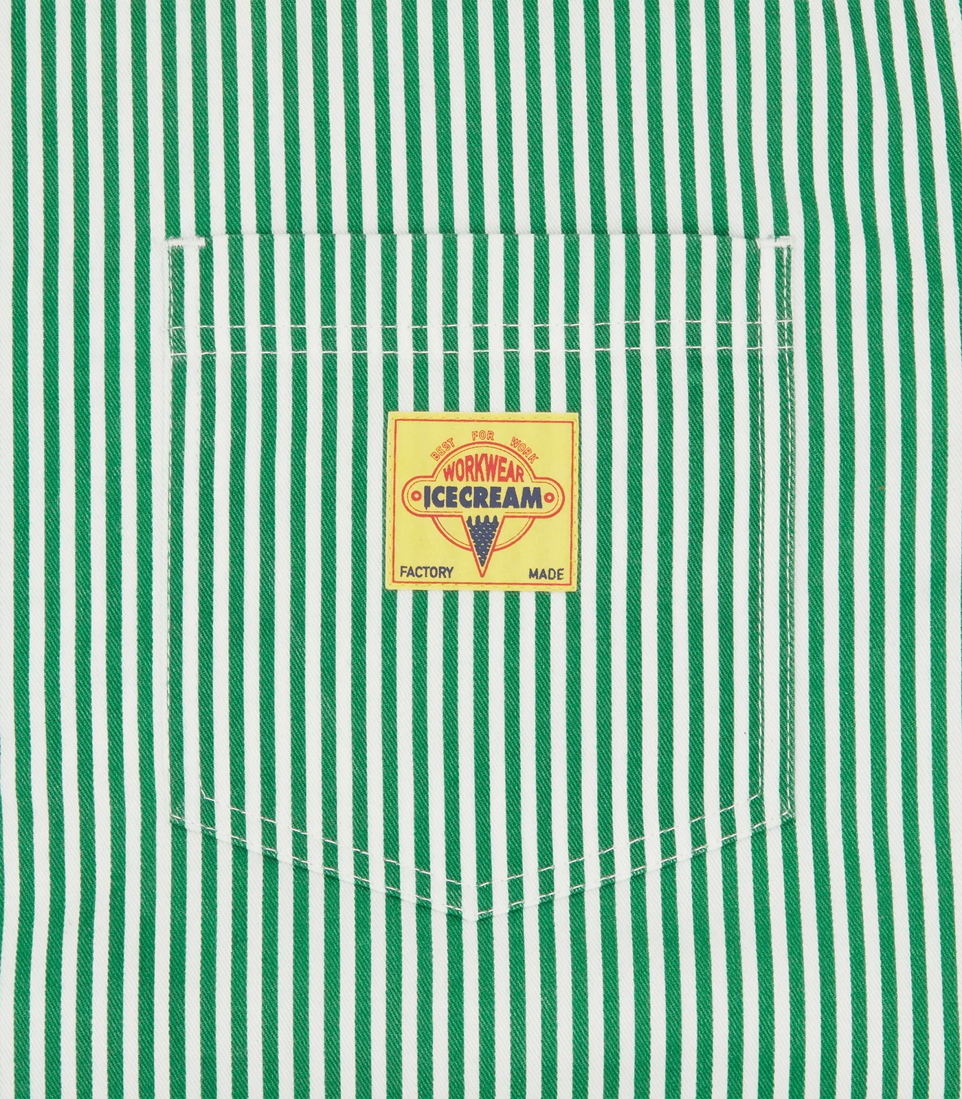 IC SERVICES QUARTER ZIP WORK SHIRT - GREEN/WHITE STRIPE - Image 5