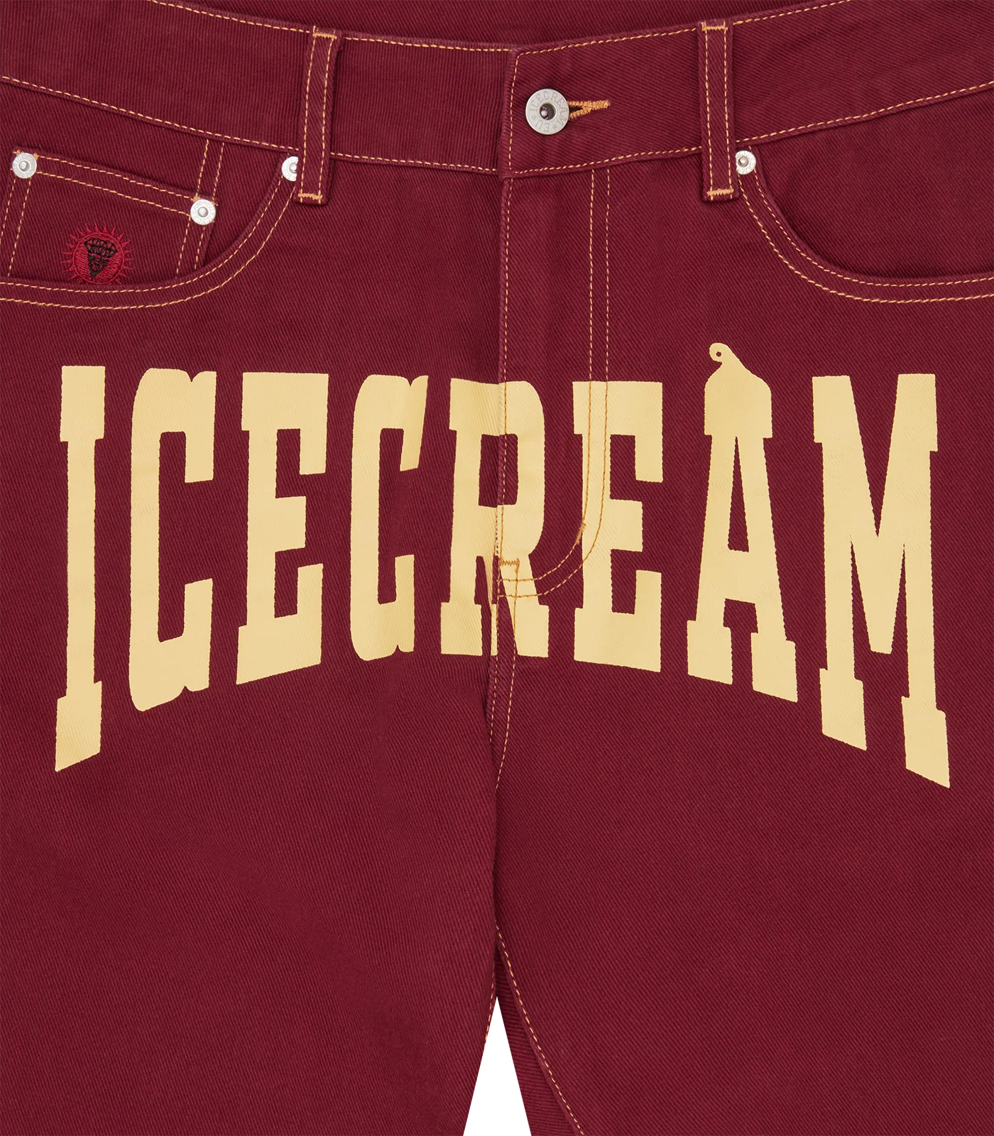 ICECREAM DENIM PANT - BURGUNDY - Image 3