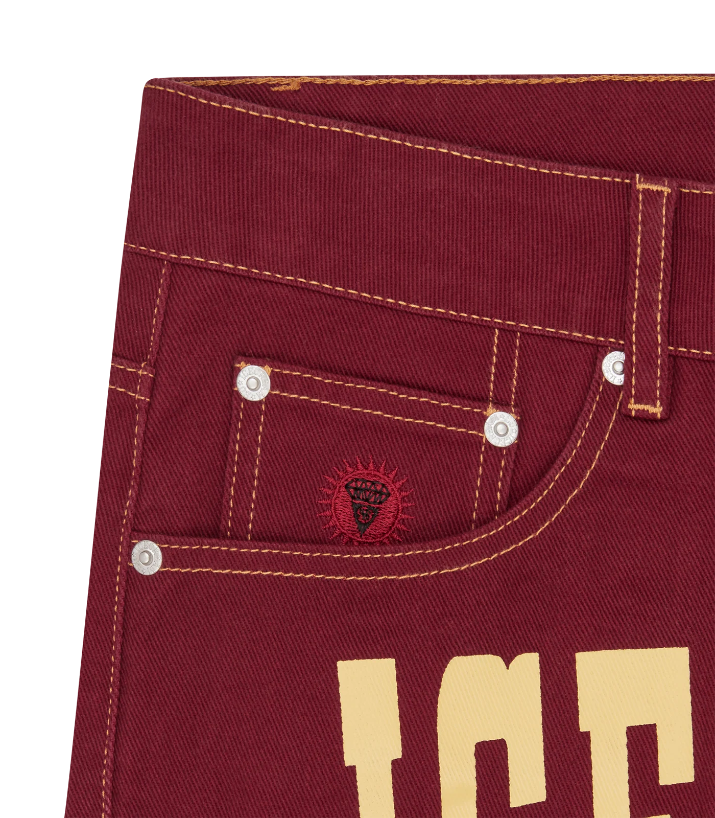 ICECREAM DENIM PANT - BURGUNDY - Image 4
