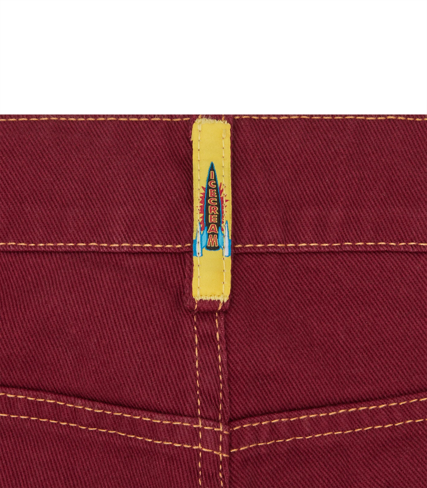 ICECREAM DENIM PANT - BURGUNDY - Image 6