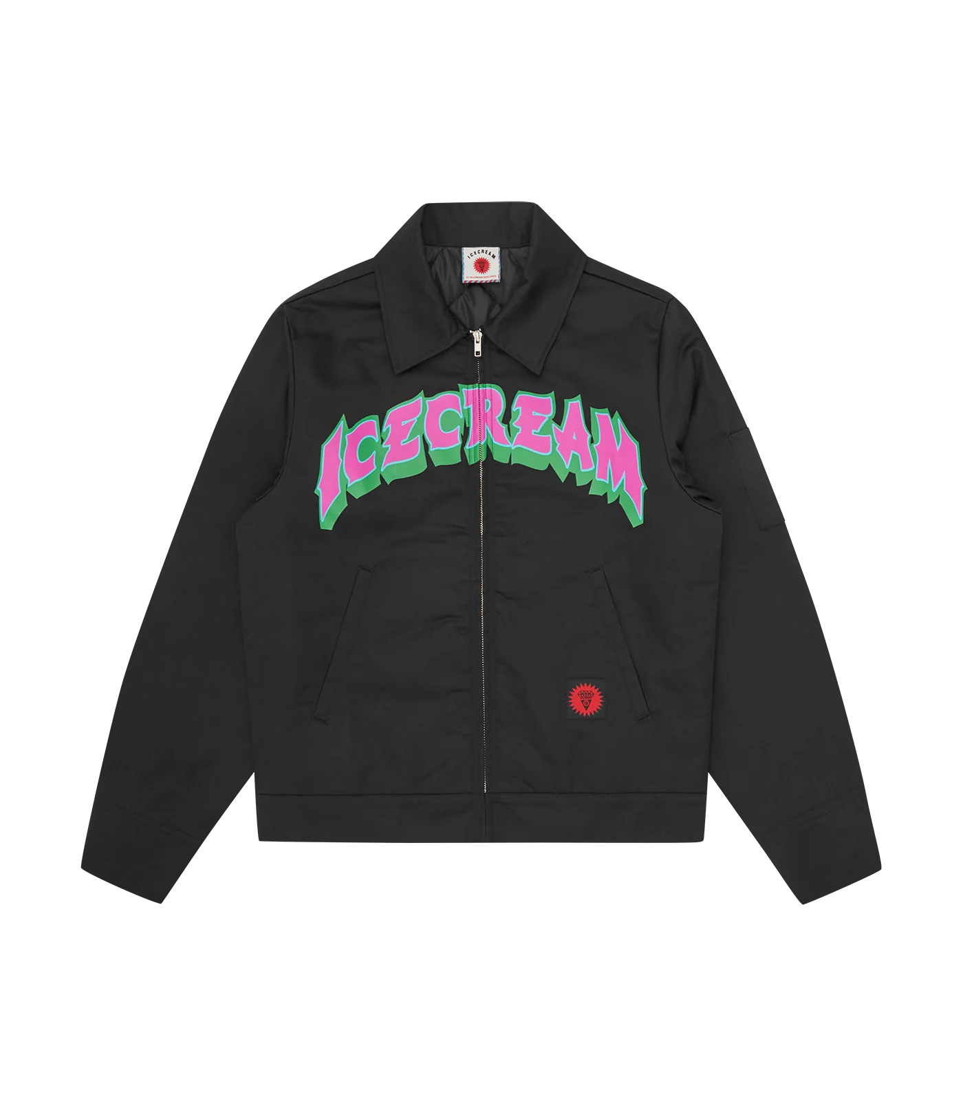 ICECREAM QUILTED WORK JACKET - BLACK
