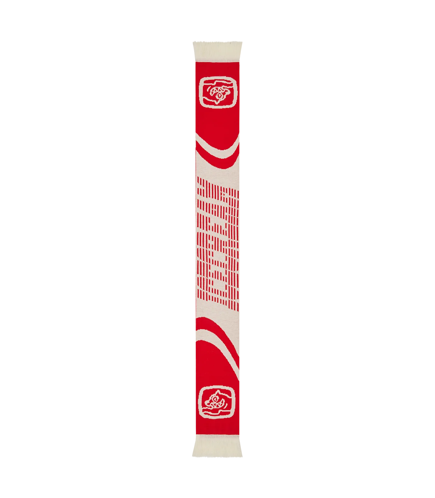 ICECREAM RACING KNITTED SCARF - RED/BEIGE - Image 2