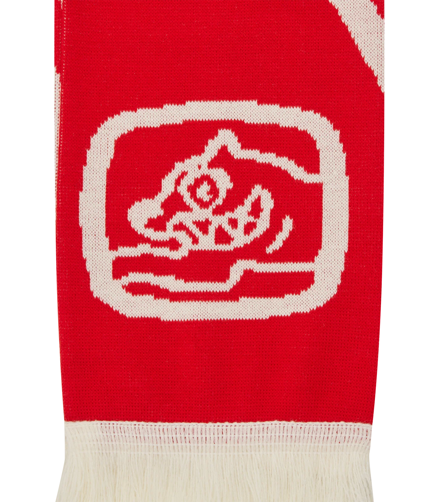 ICECREAM RACING KNITTED SCARF - RED/BEIGE - Image 4