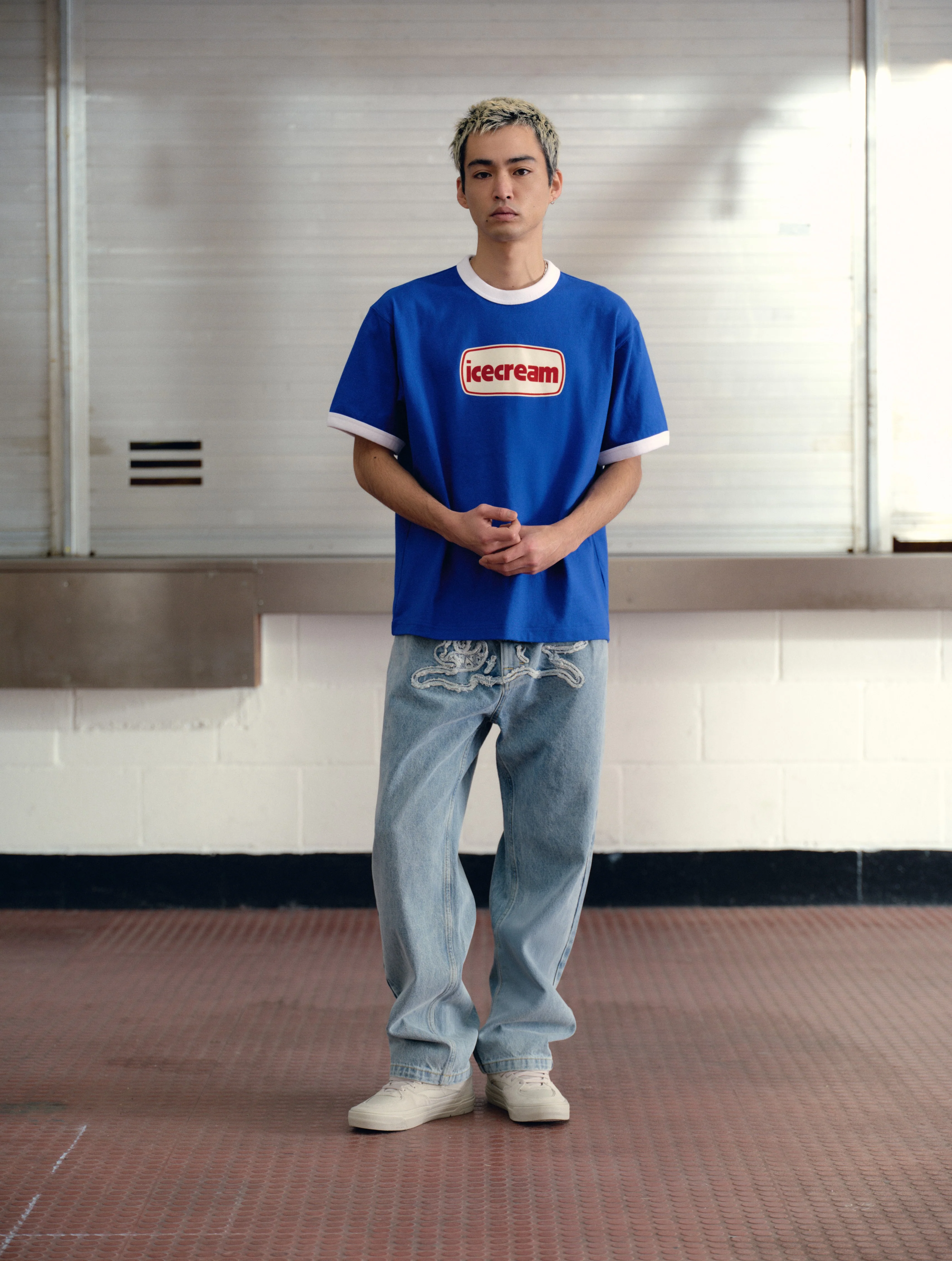 ICECREAM TUB RINGER T-SHIRT - BLUE - Image 2