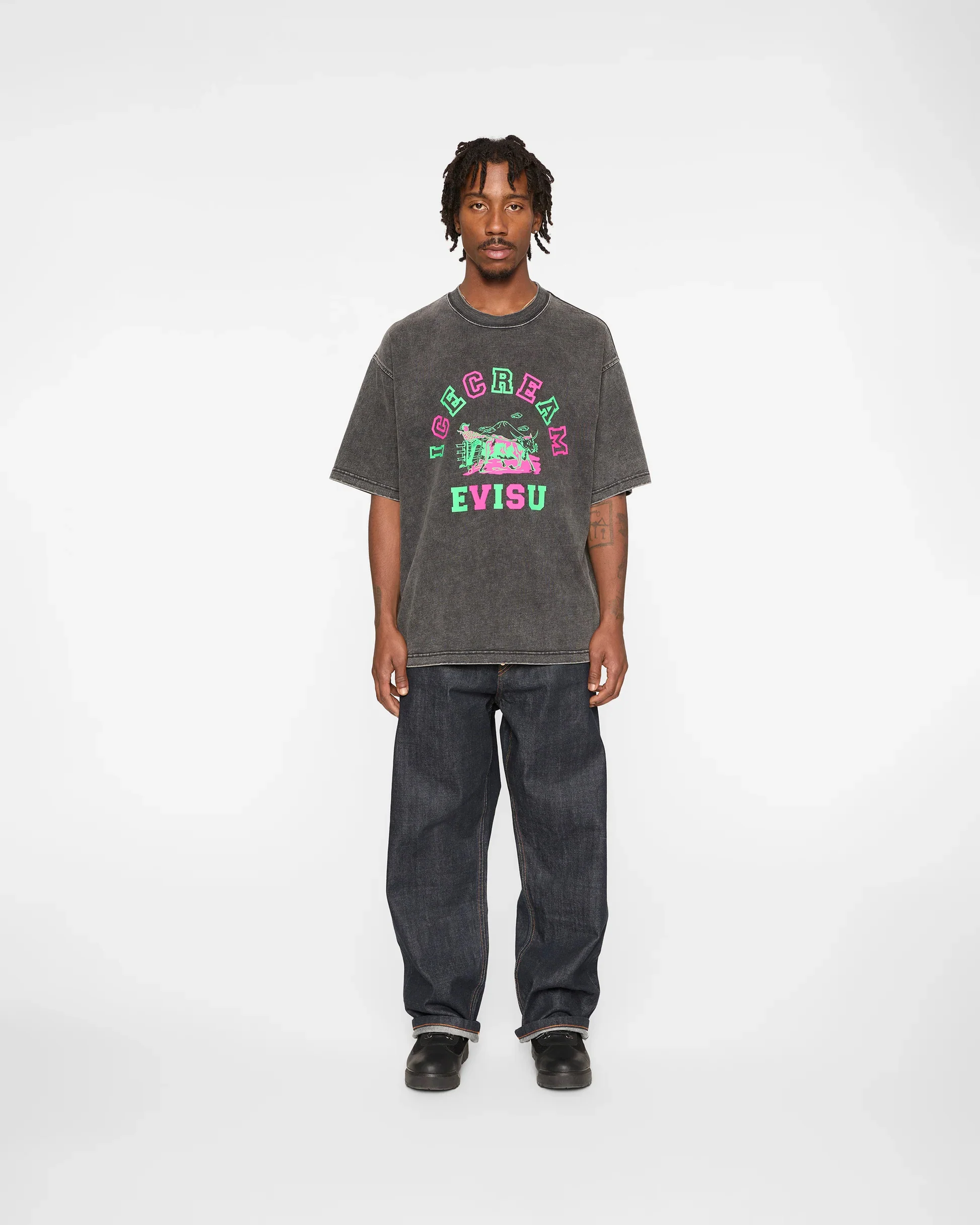 EVISU X ICECREAM PRINTED T-SHIRT - BLACK - Image 3