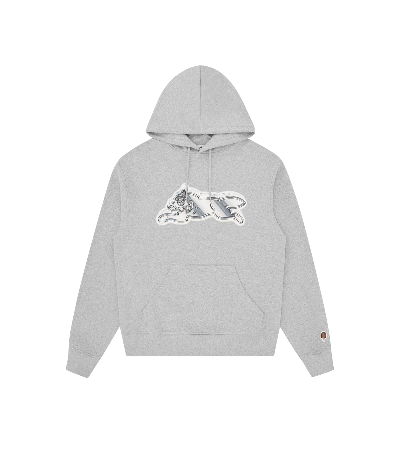 ICED OUT RUNNING DOG POPOVER HOOD - HEATHER GREY