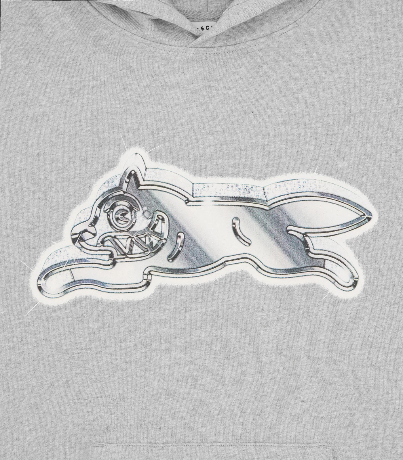 ICED OUT RUNNING DOG POPOVER HOOD - HEATHER GREY - Image 3