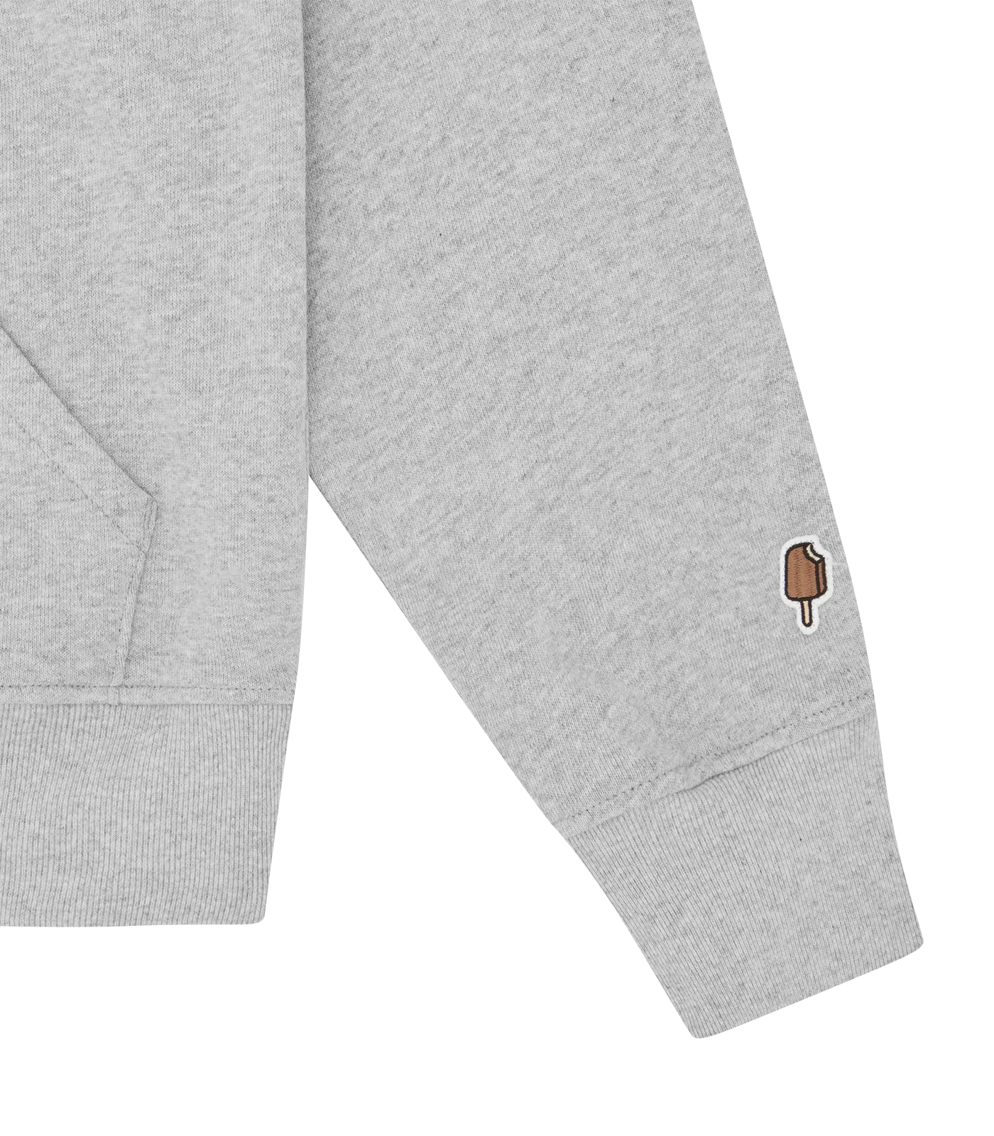 ICED OUT RUNNING DOG POPOVER HOOD - HEATHER GREY - Image 4