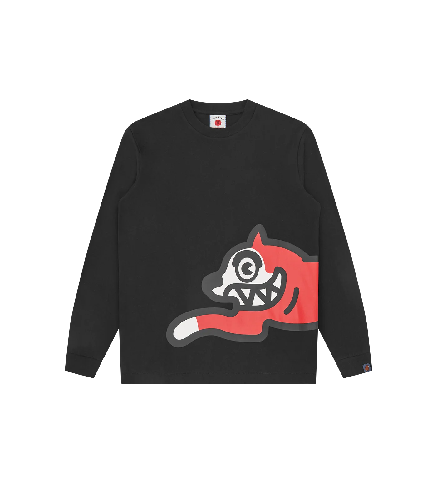 JUMBO RUNNING DOG L/S T-SHIRT - BLACK