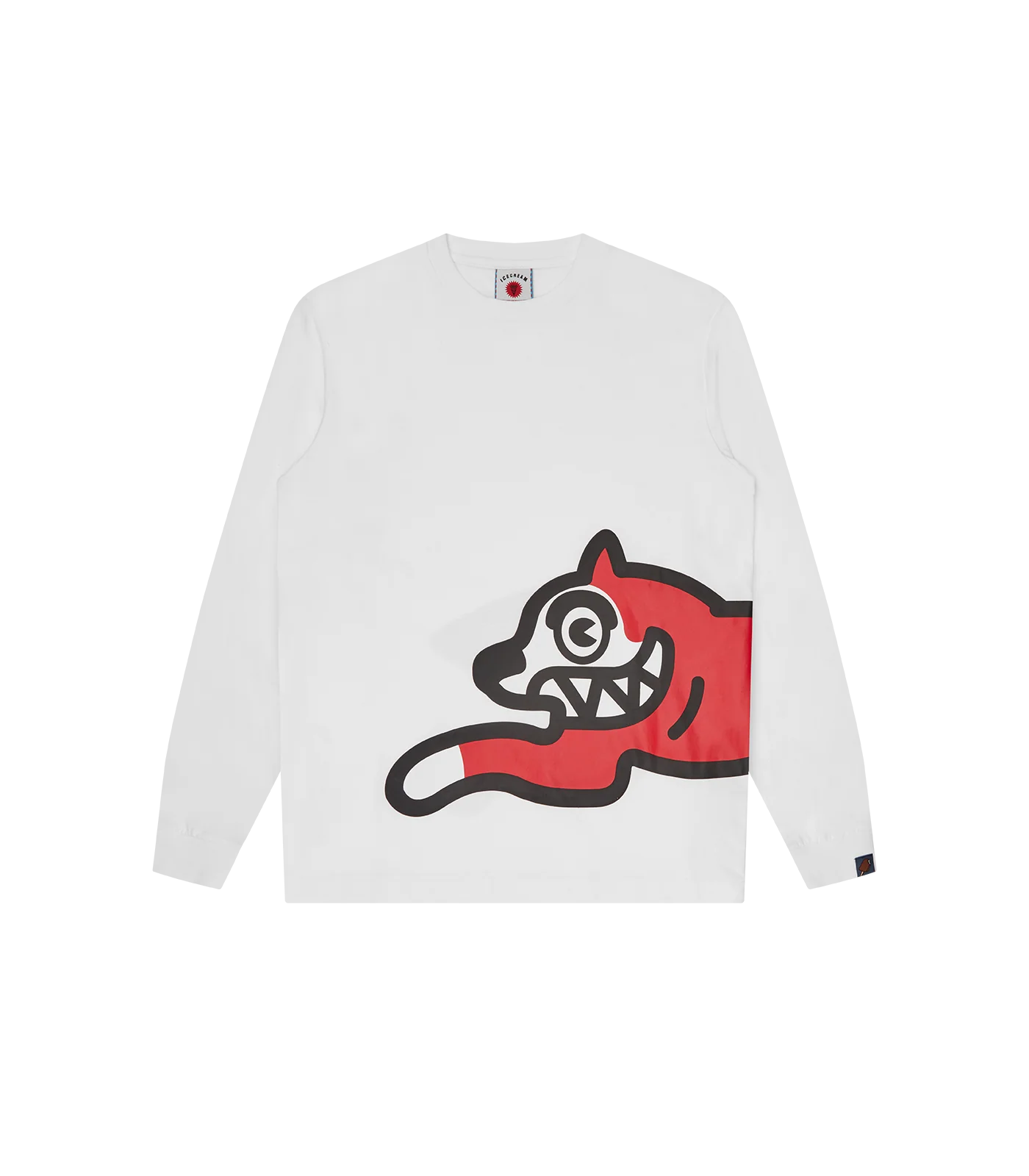 JUMBO RUNNING DOG L/S T-SHIRT - WHITE