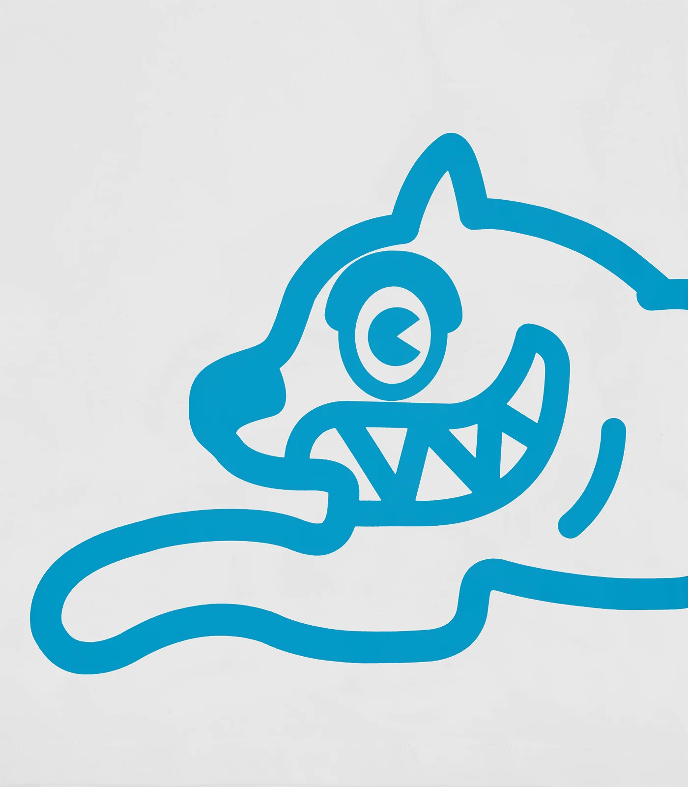JUMBO RUNNING DOG T-SHIRT - WHITE/BLUE - Image 3