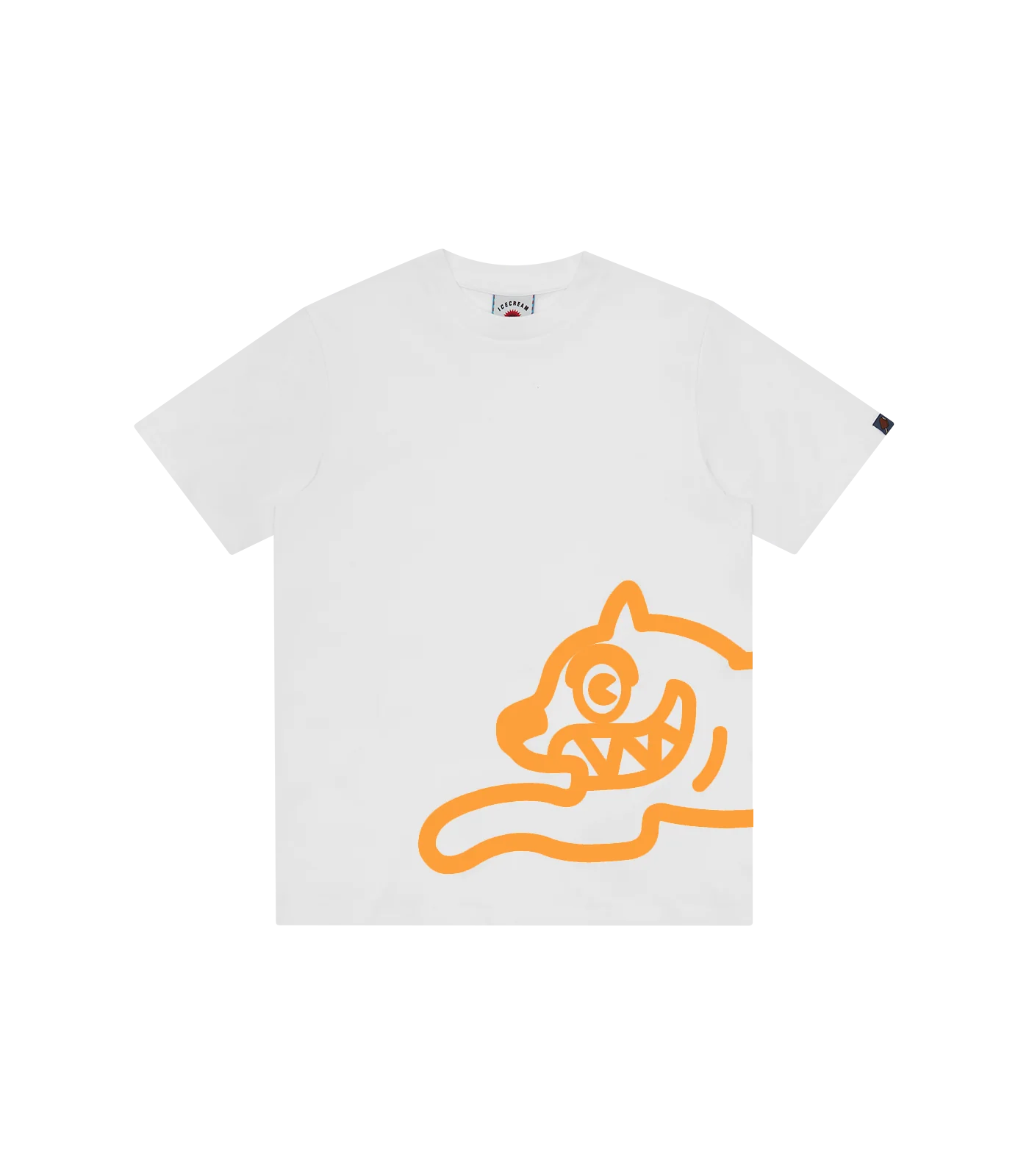 JUMBO RUNNING DOG T-SHIRT - WHITE/ORANGE