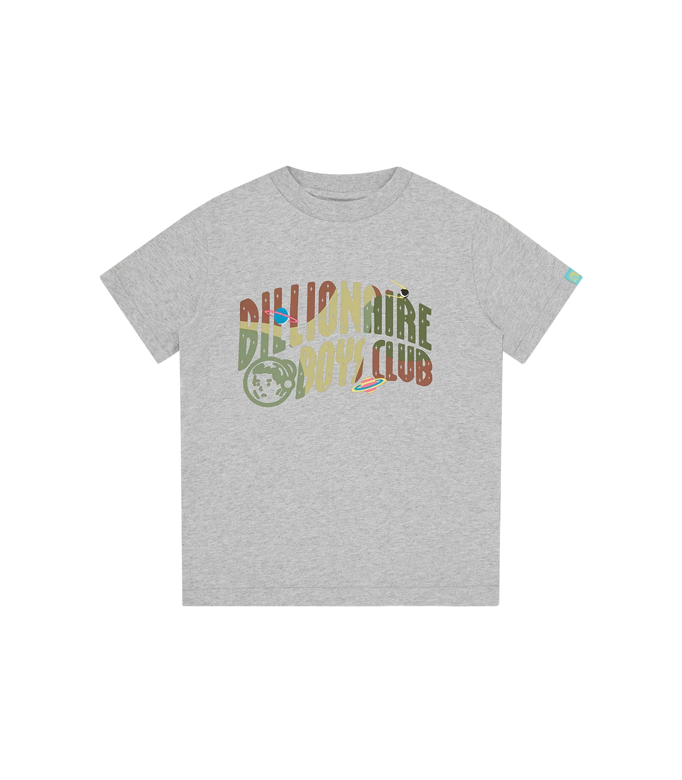 KIDS SPACE CAMO ARCH LOGO T-SHIRT - HEATHER GREY
